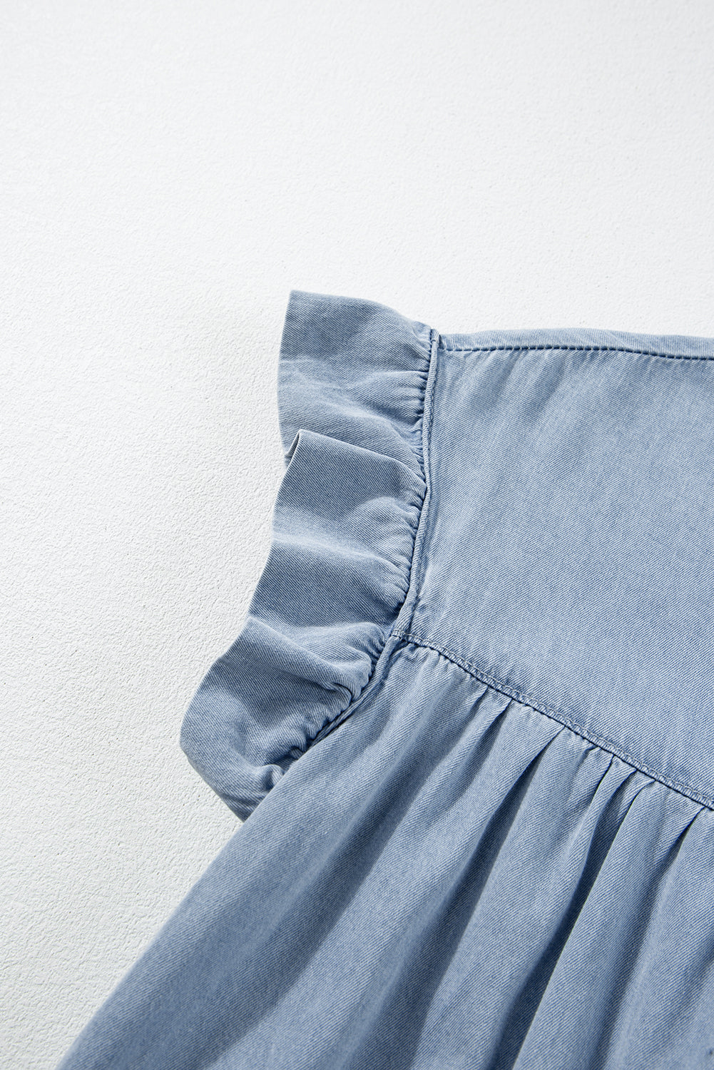 Cap Sleeve Chambray Denim Mini Dress