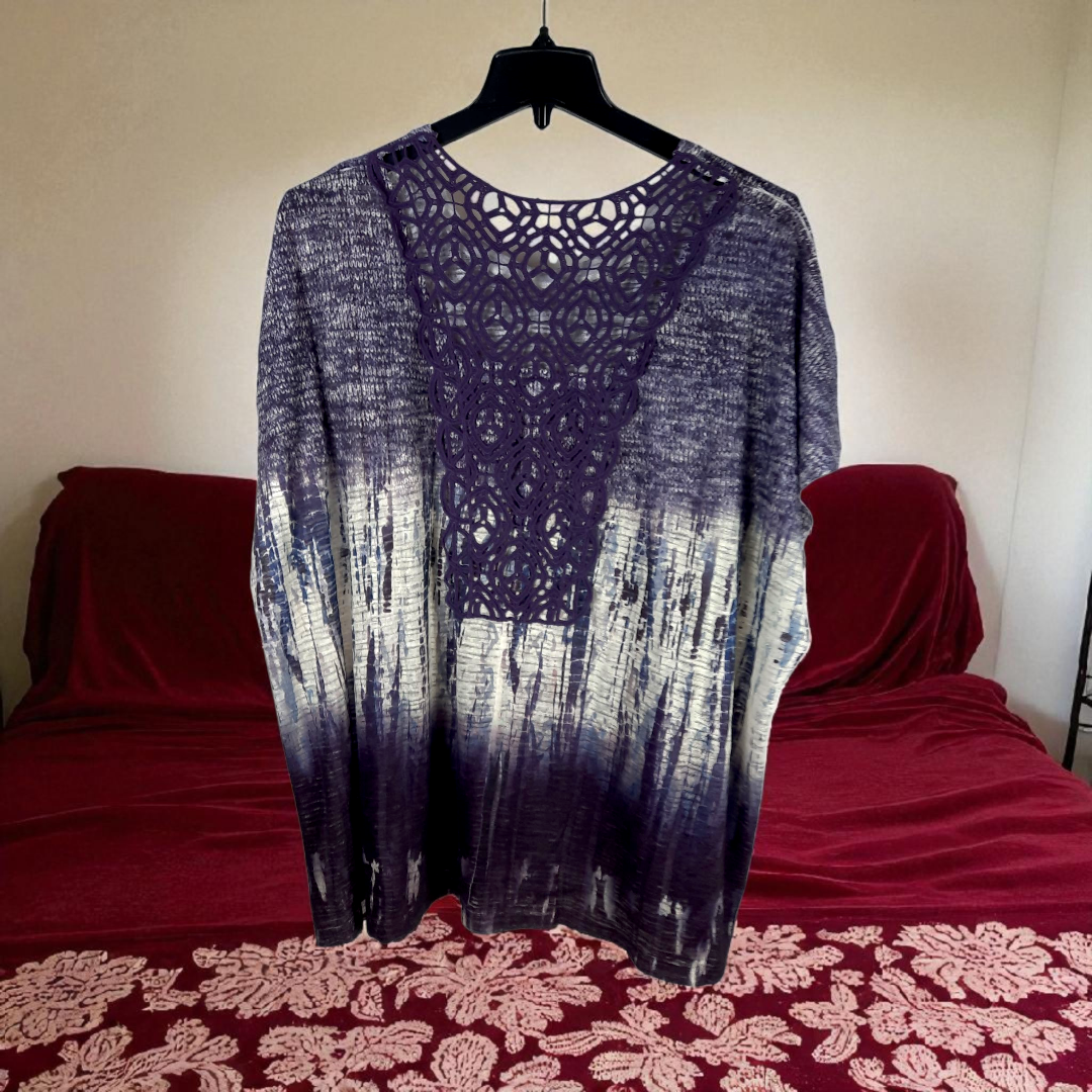 Christopher & Banks Purple Tie-Dye Women's Top