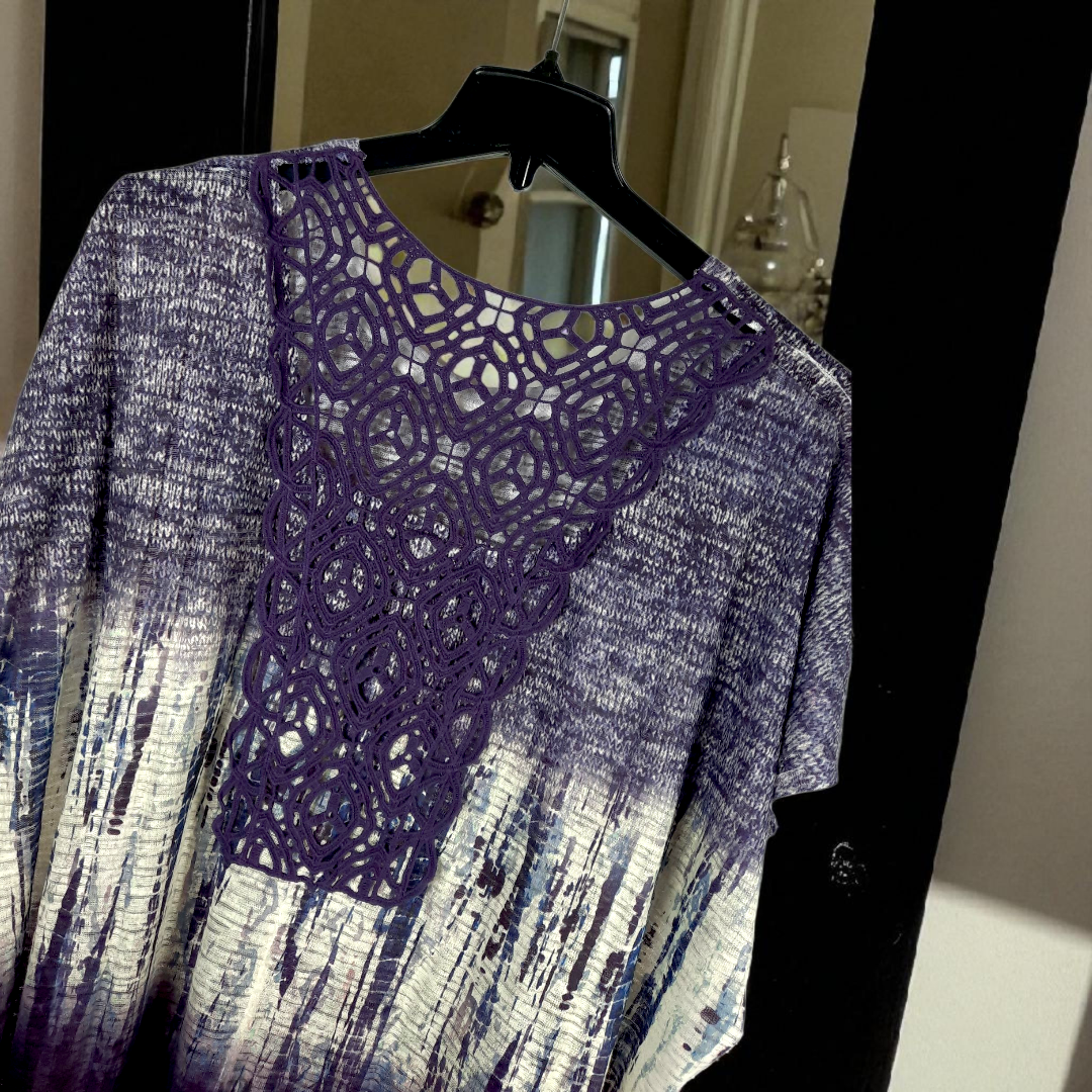 Christopher & Banks Purple Tie-Dye Women's Top