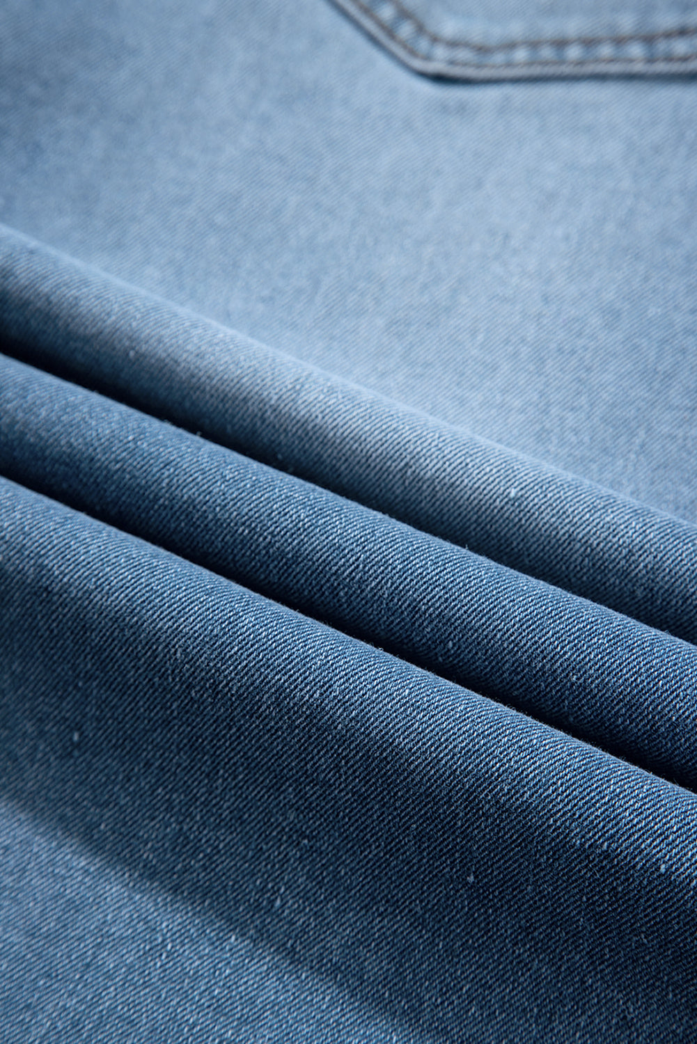 High Rise Denim Blue Jean Midi Skirt