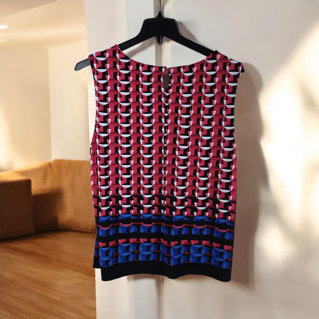 Calvin Klein Sleeveless Geometric Print Top