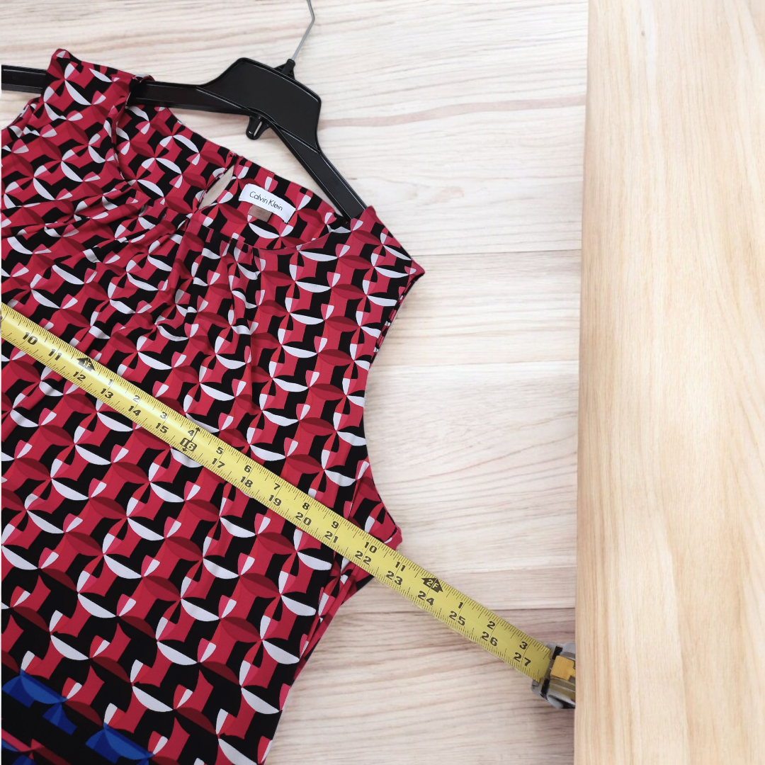 Calvin Klein Sleeveless Geometric Print Top