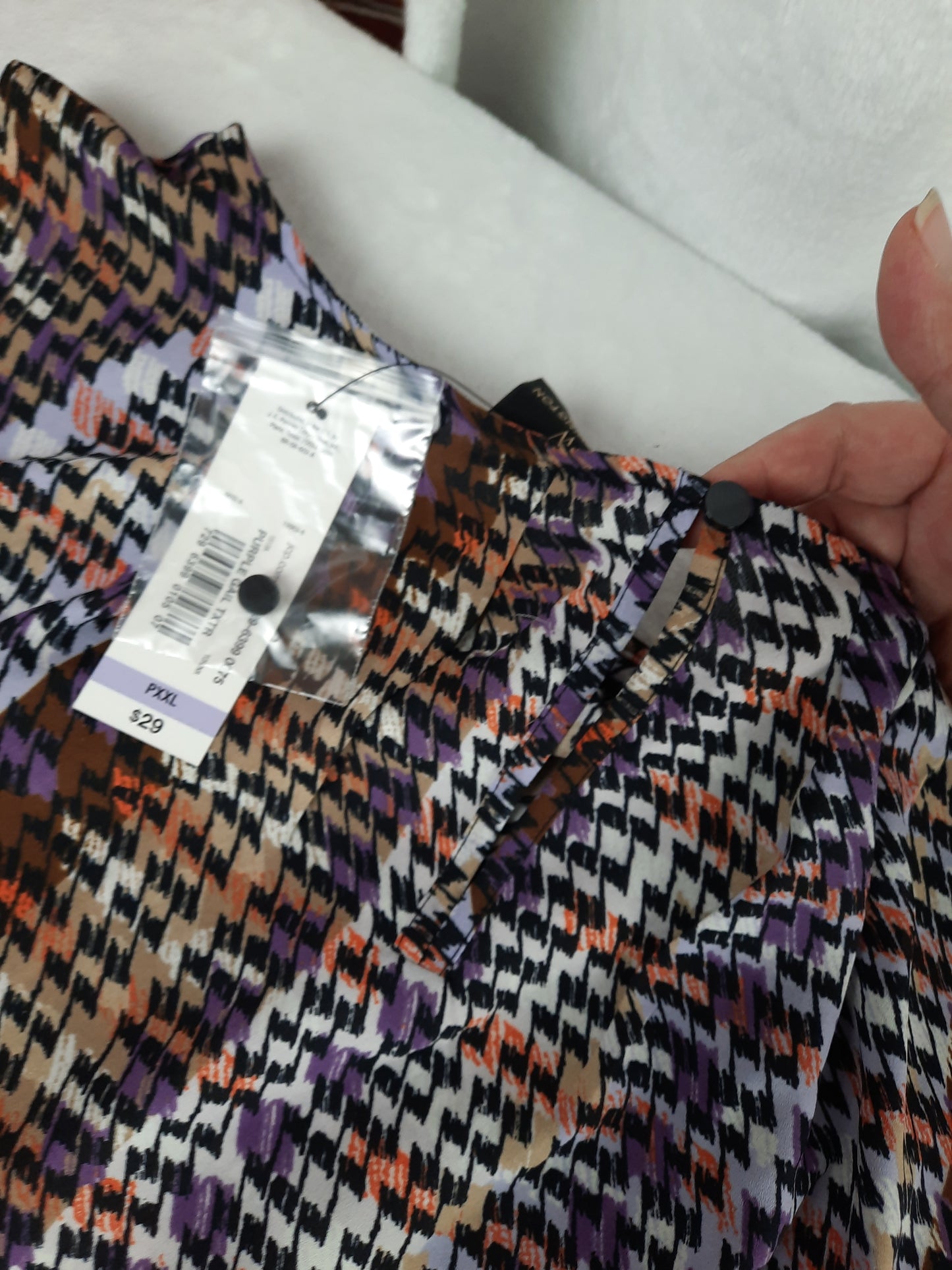 Worthington Sleeveless Top Blouse SizePXXL Multicolor Geometric Print