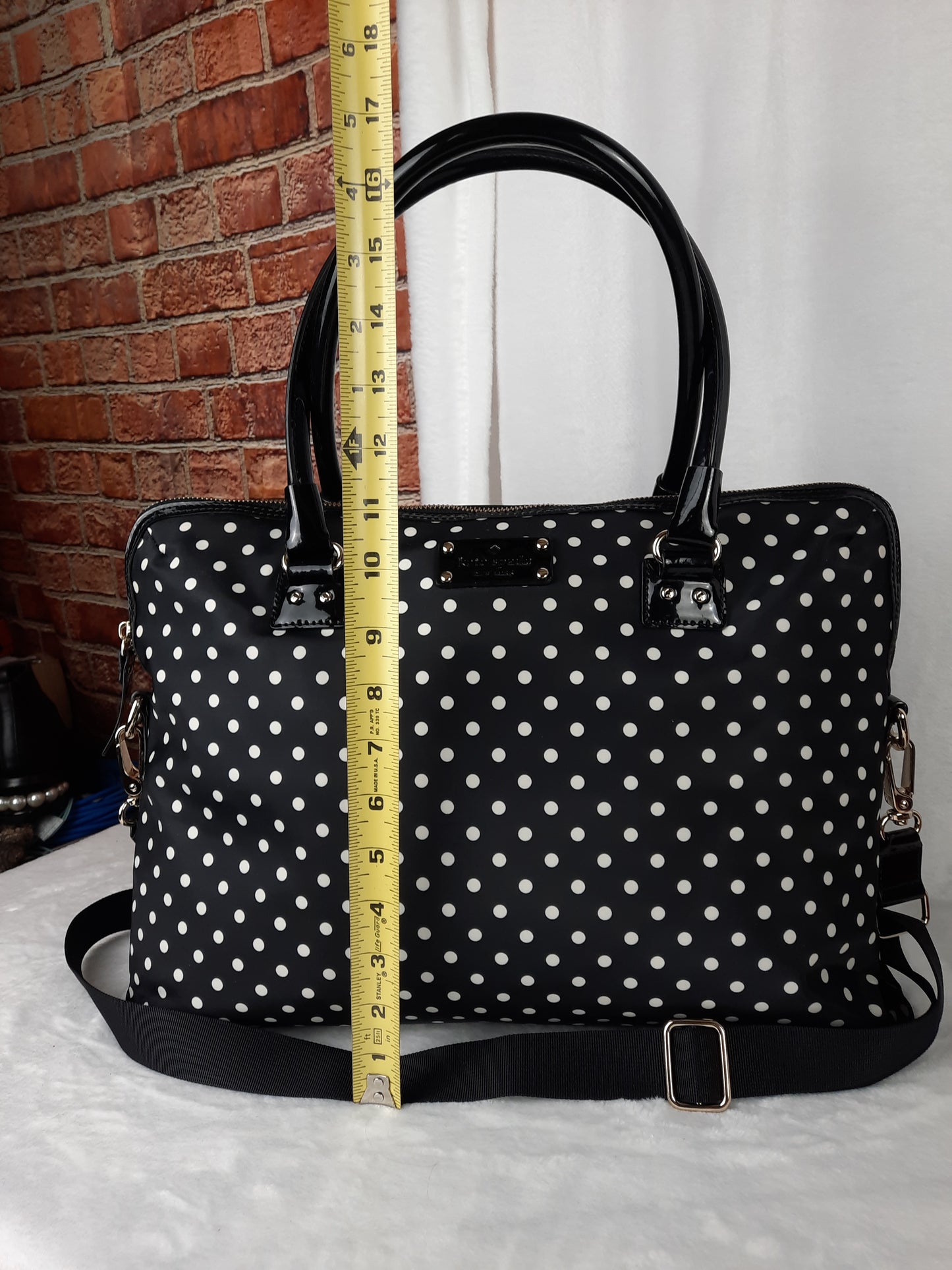 Kate Spade NY Black & White Polka-Dot Laptop Bag