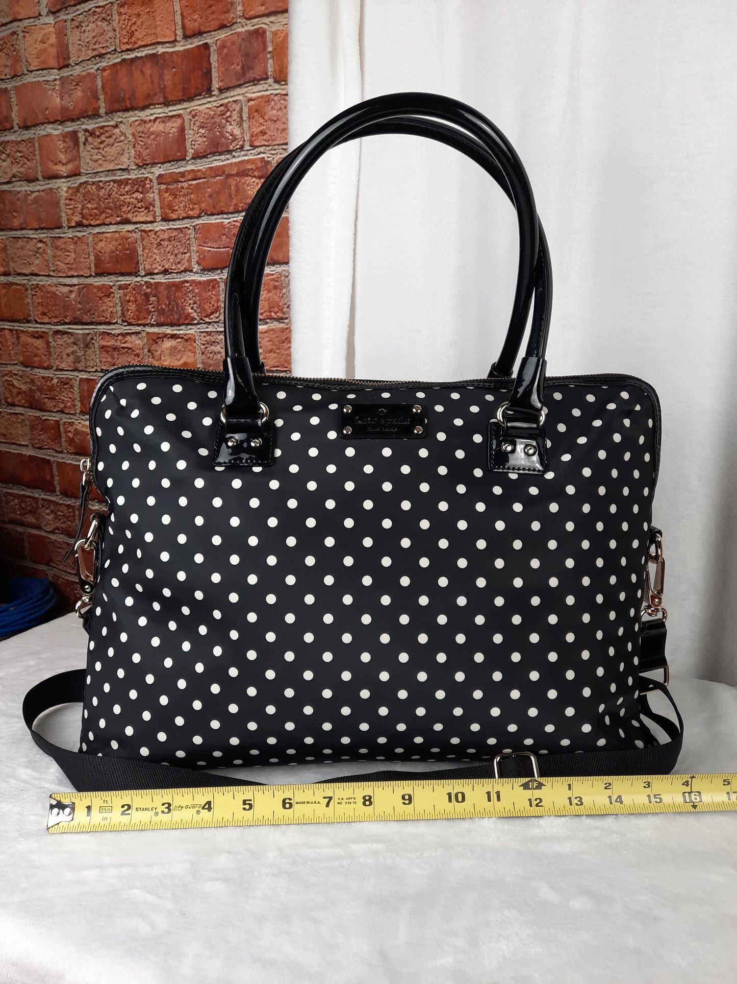 Kate Spade NY Black & White Polka-Dot Laptop Bag
