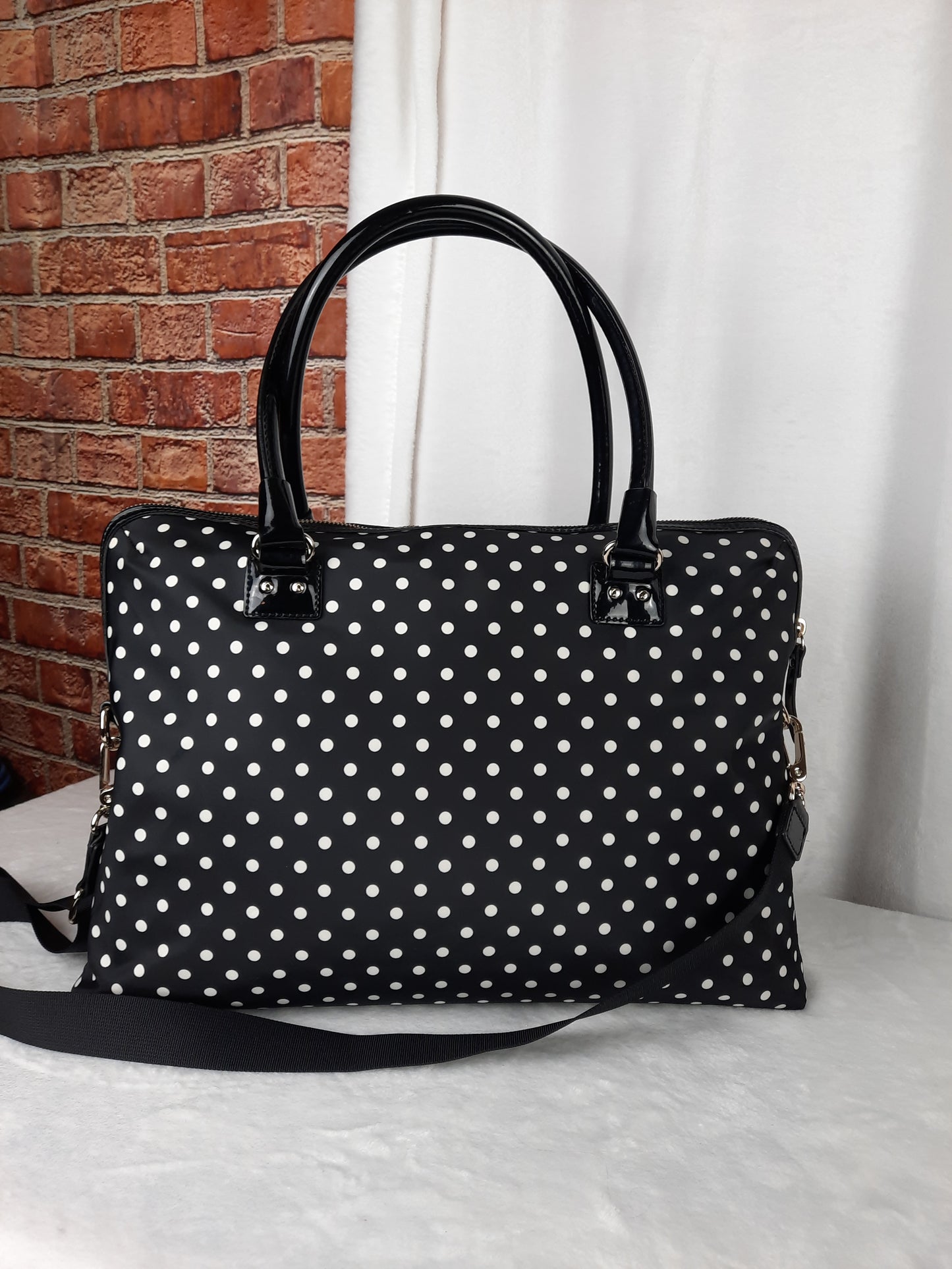 Kate Spade NY Black & White Polka-Dot Laptop Bag