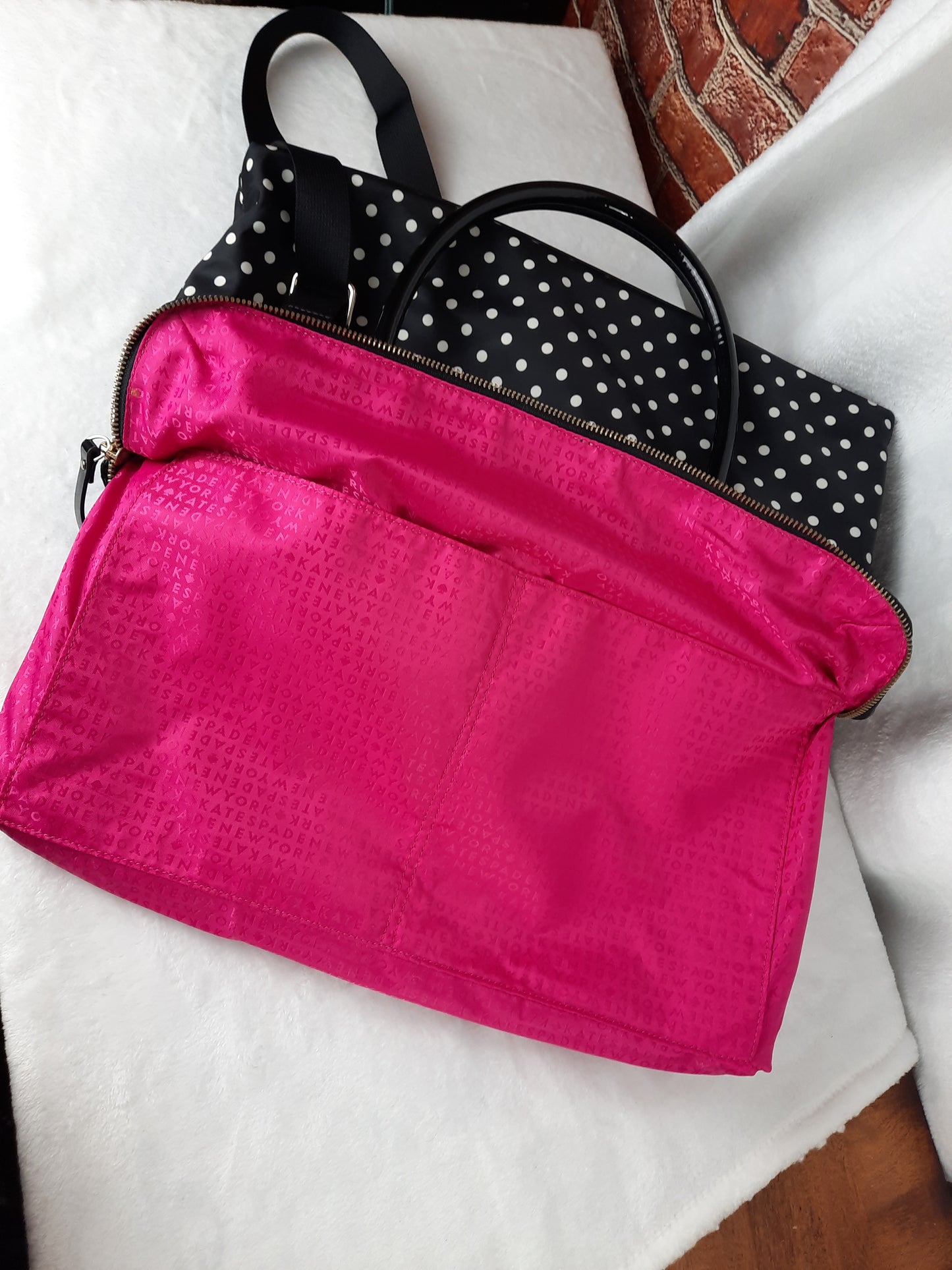 Kate Spade NY Black & White Polka-Dot Laptop Bag