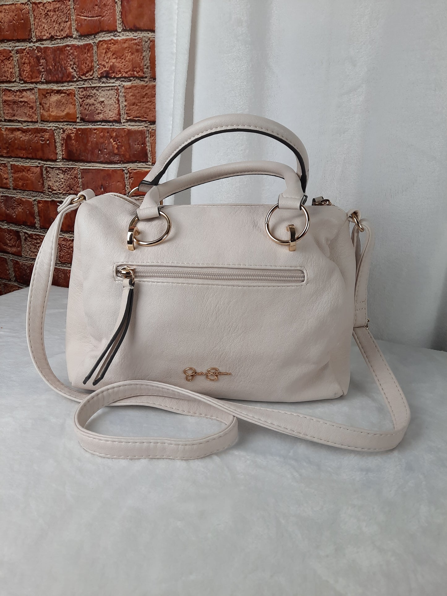 Jessica Simpson White Studded Satchel bag