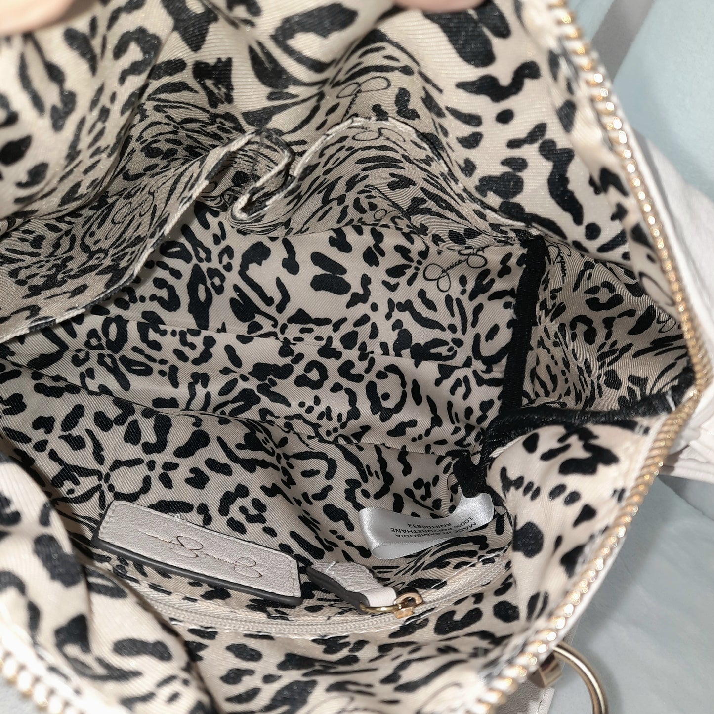 Jessica Simpson White Studded Satchel bag