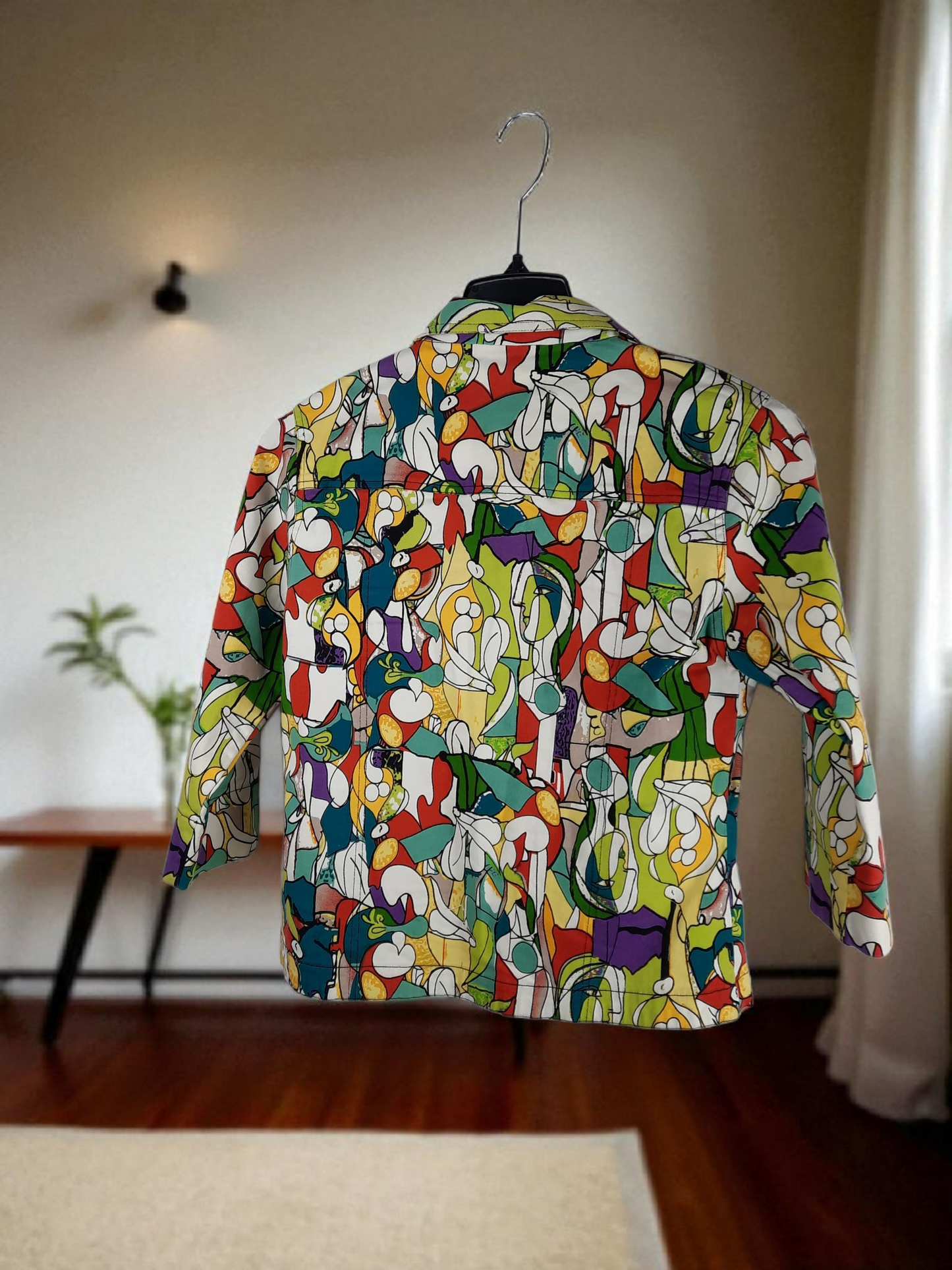 MIRROR IMAGE Retro Pop Art Graphic Print Jacket ~ Size Large