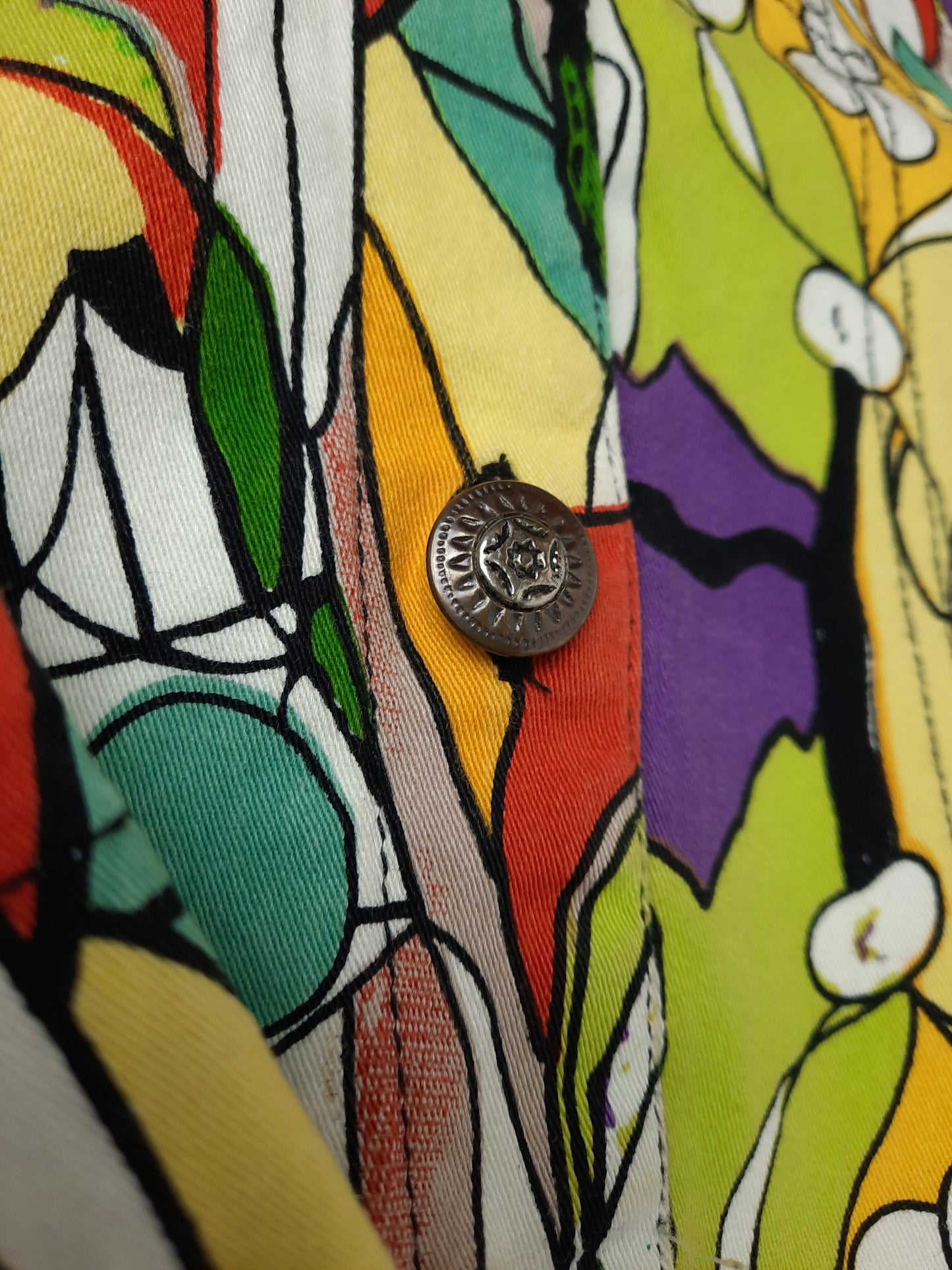 MIRROR IMAGE Retro Pop Art Graphic Print Jacket ~ Size Large