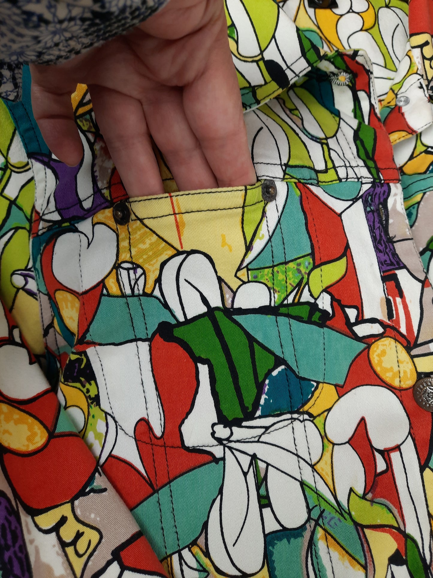 MIRROR IMAGE Retro Pop Art Graphic Print Jacket ~ Size Large