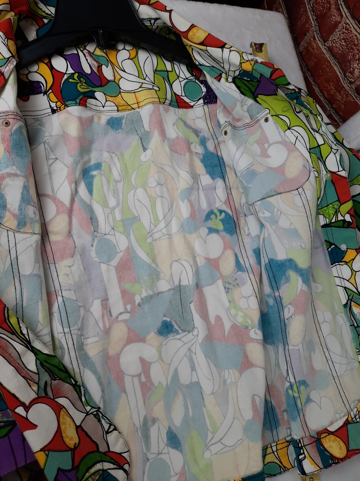 MIRROR IMAGE Retro Pop Art Graphic Print Jacket ~ Size Large