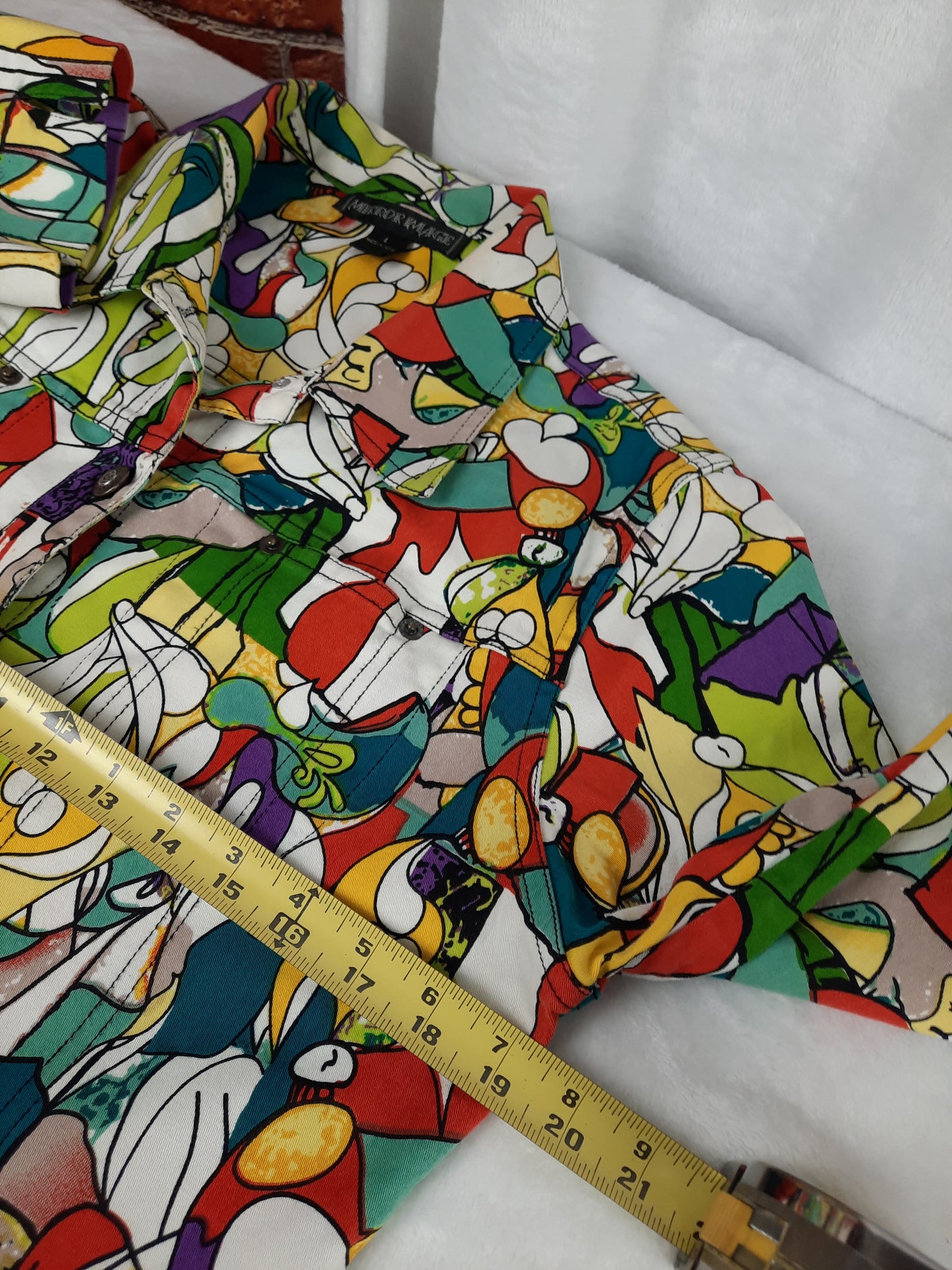 MIRROR IMAGE Retro Pop Art Graphic Print Jacket ~ Size Large
