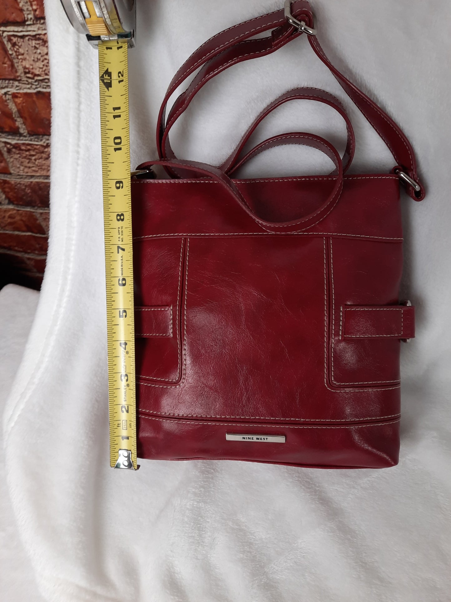 Nine West Red FACTORY DISTRESSED Crossbody NWOT