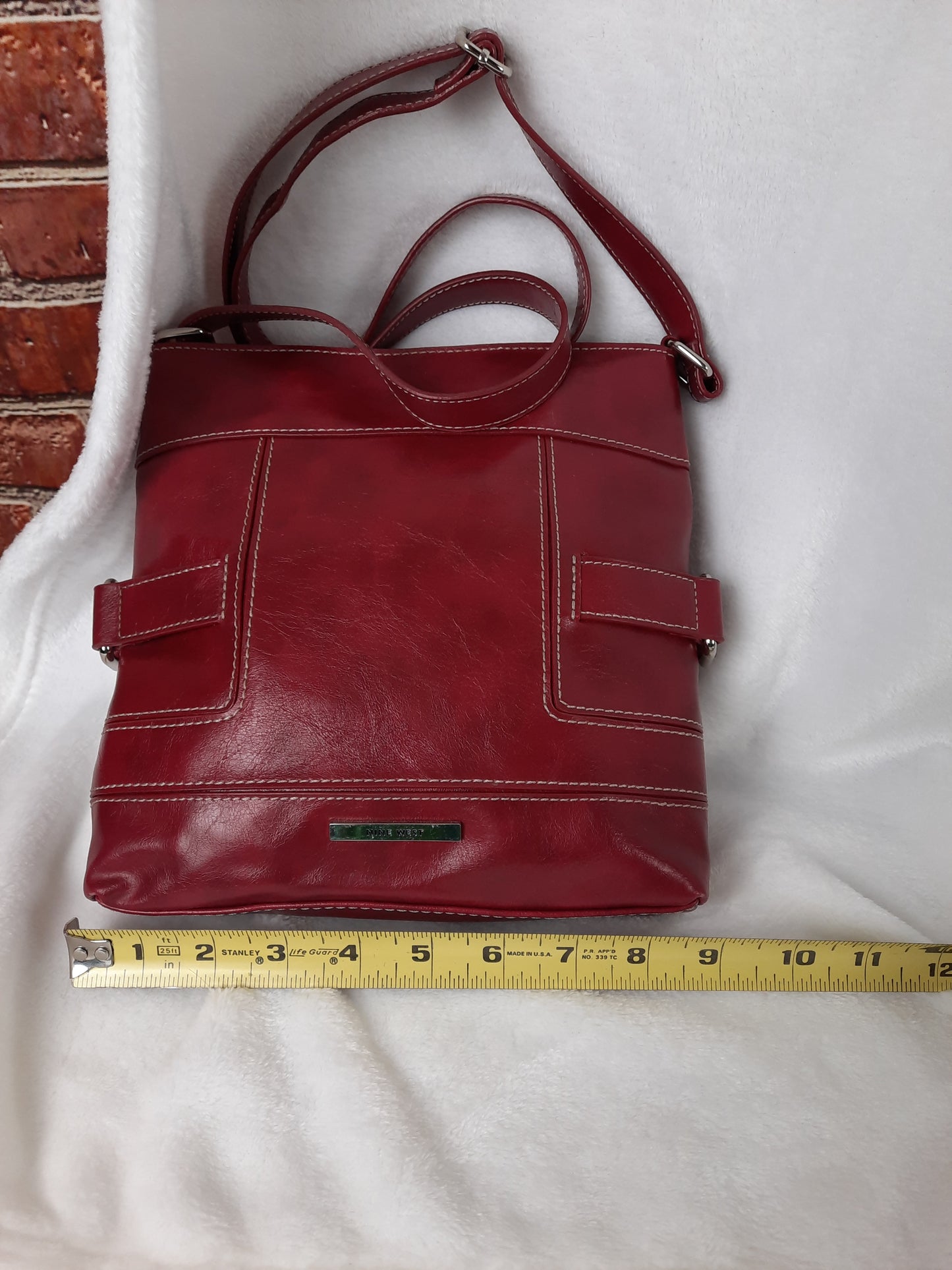 Nine West Red FACTORY DISTRESSED Crossbody NWOT