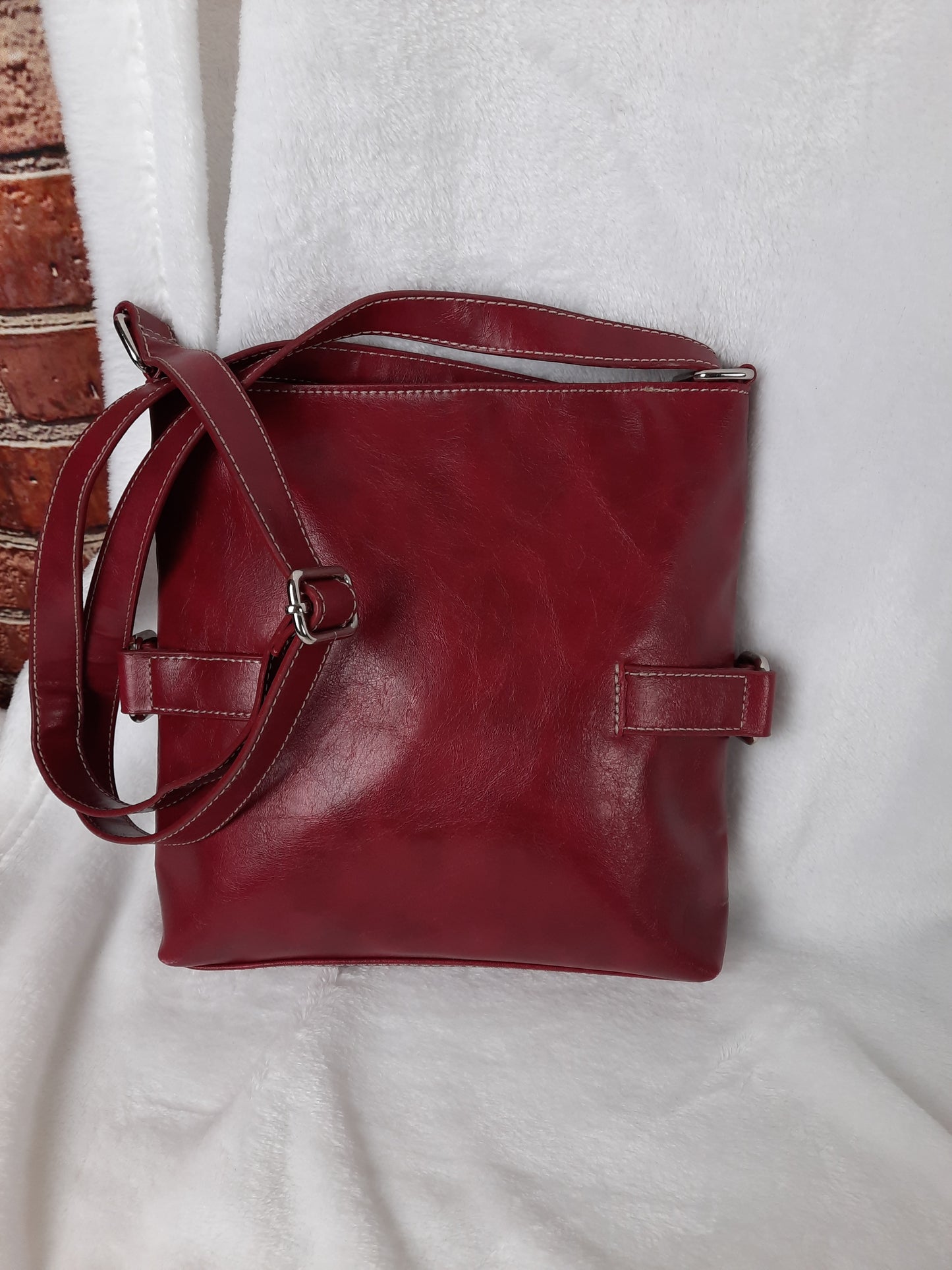 Nine West Red FACTORY DISTRESSED Crossbody NWOT