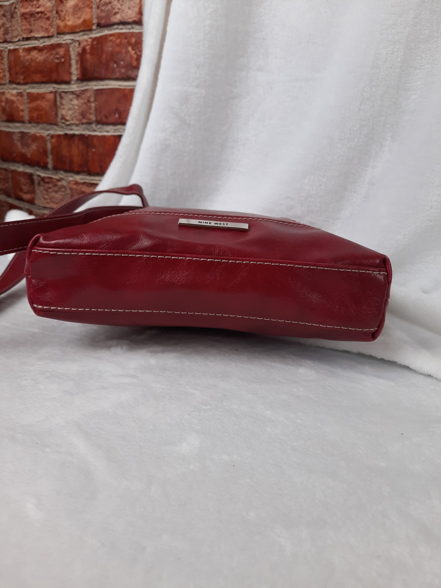 Nine West Red FACTORY DISTRESSED Crossbody NWOT
