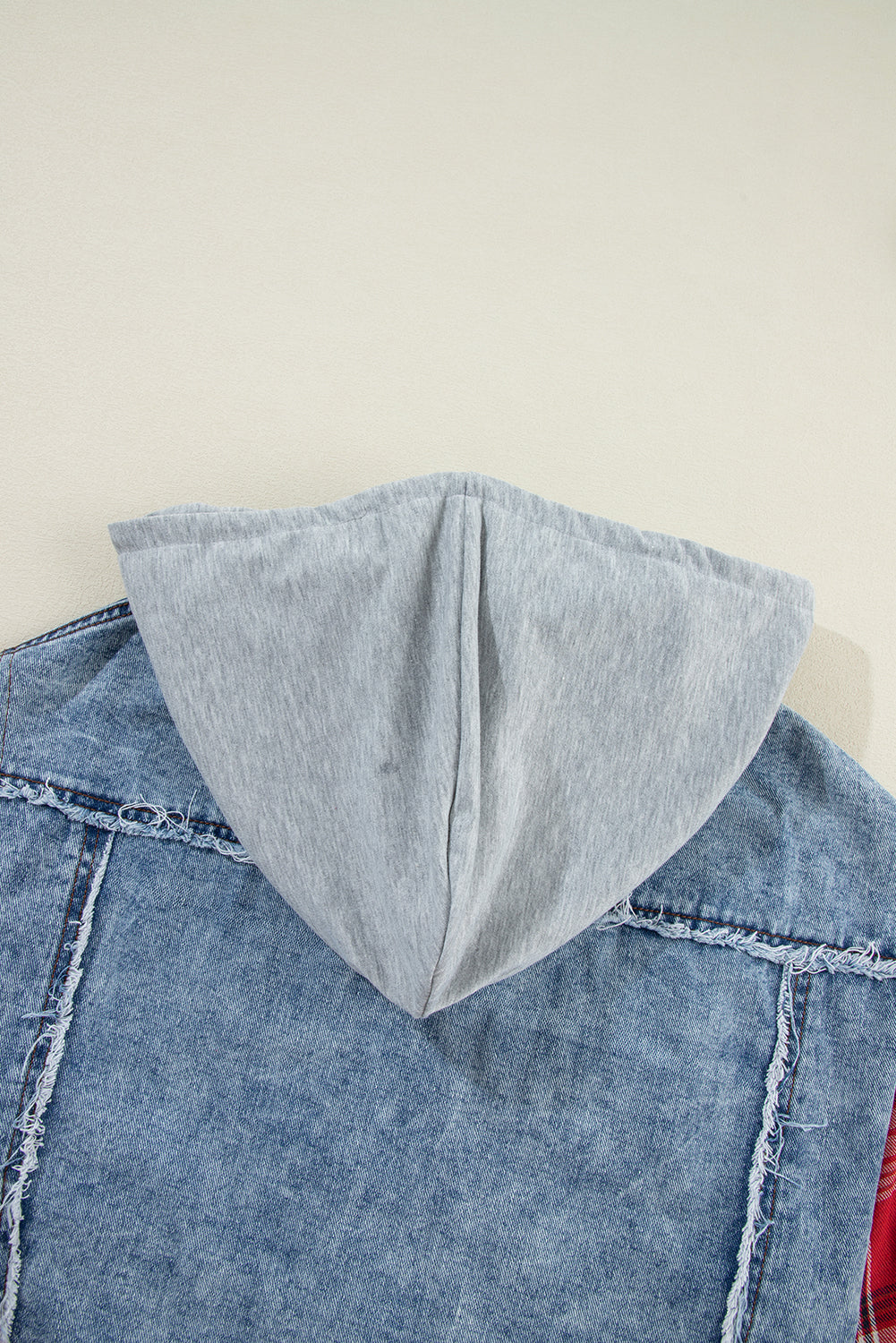 Long Sleeve Denim and Flannel Button-down Jacket