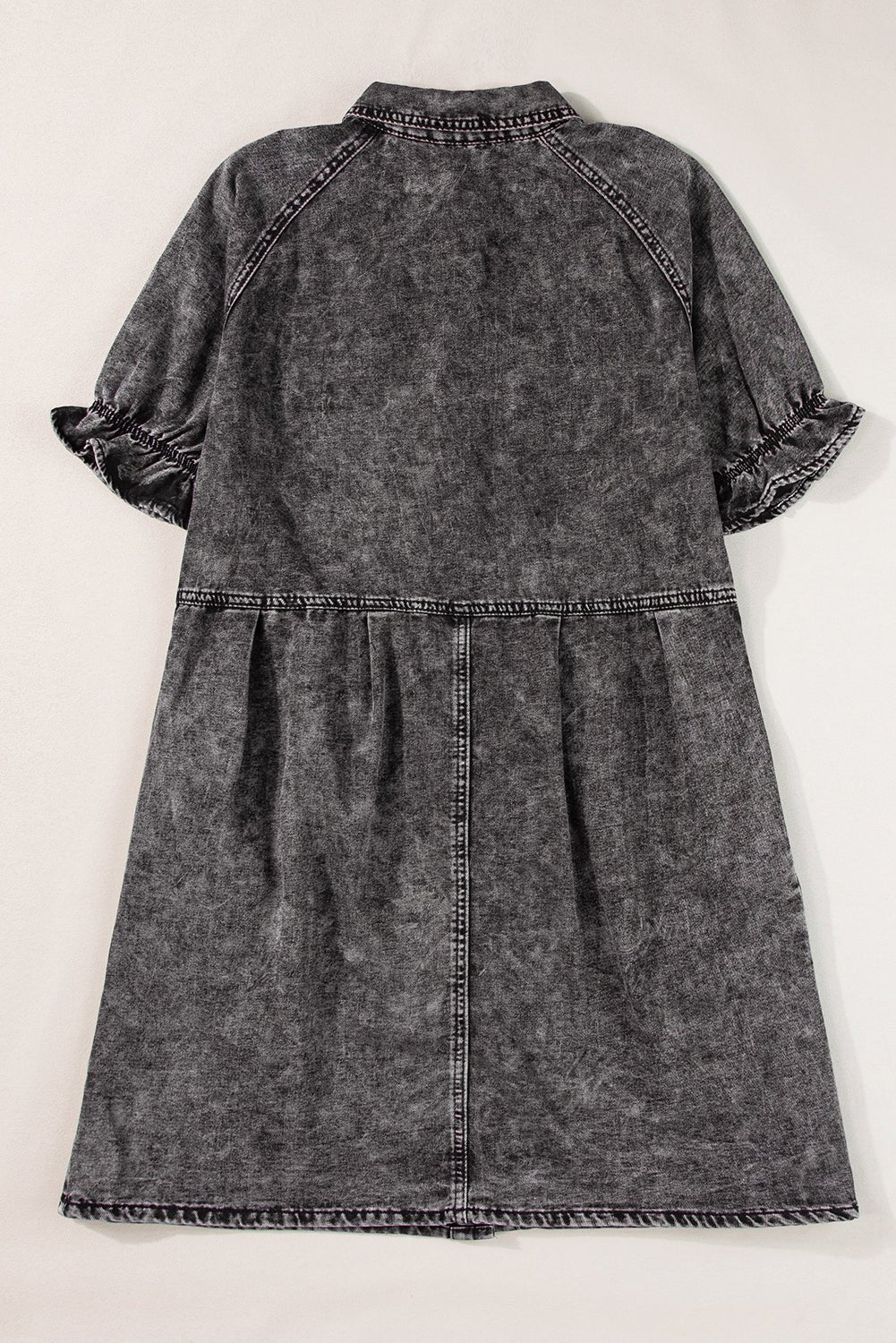 1/2 Sleeve Button-down Denim Jean Dress