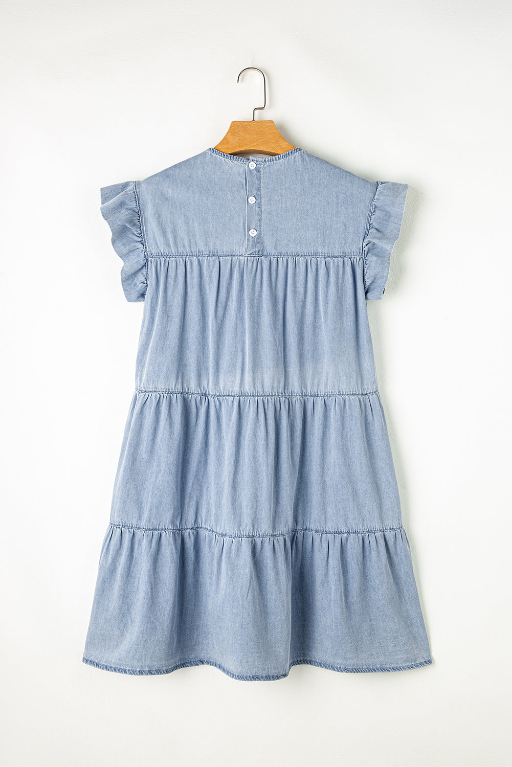 Cap Sleeve Chambray Denim Mini Dress