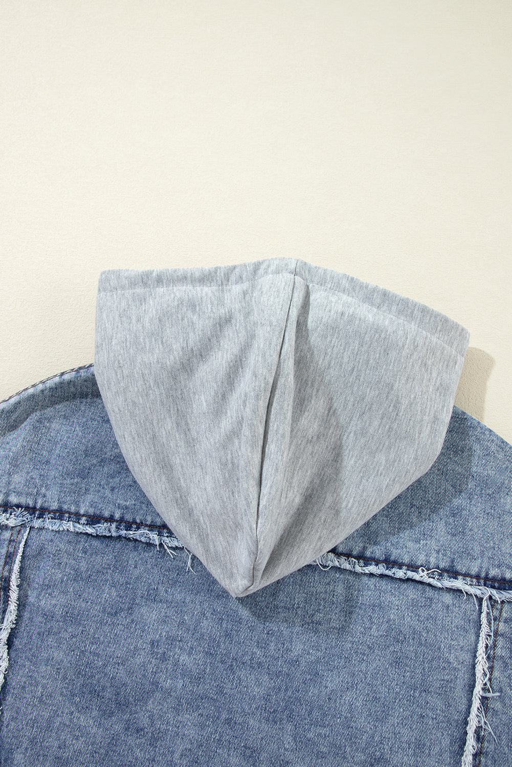 Long Sleeve Denim and Flannel Button-down Jacket
