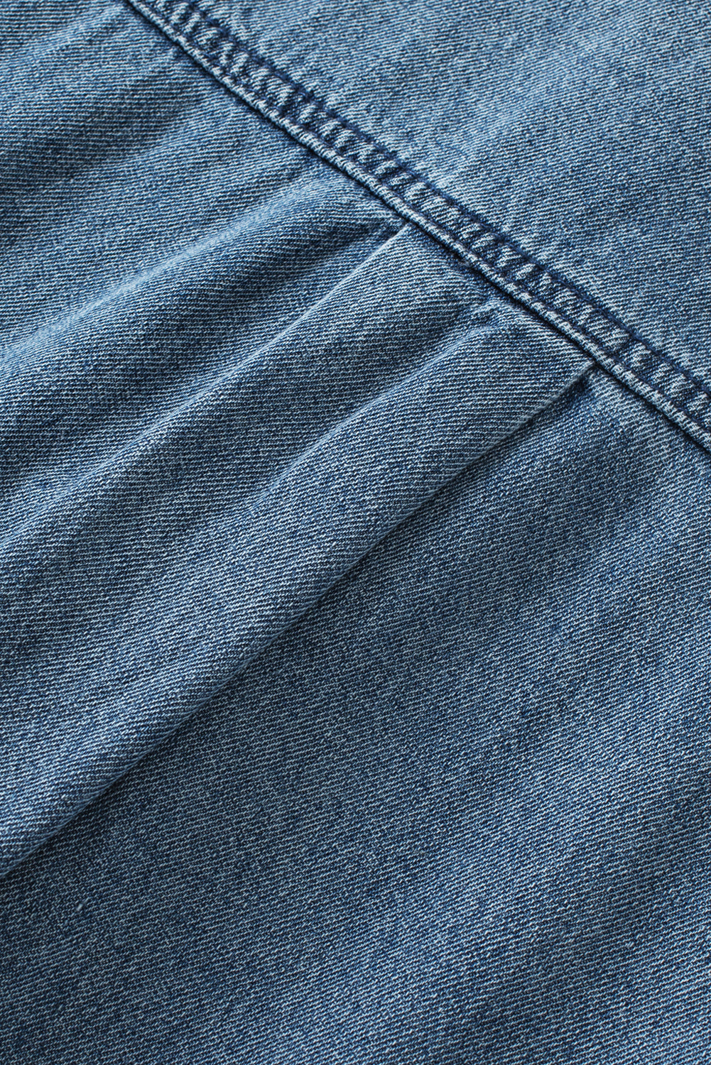 Flutter Sleeve Button-down Denim Jean Shirt