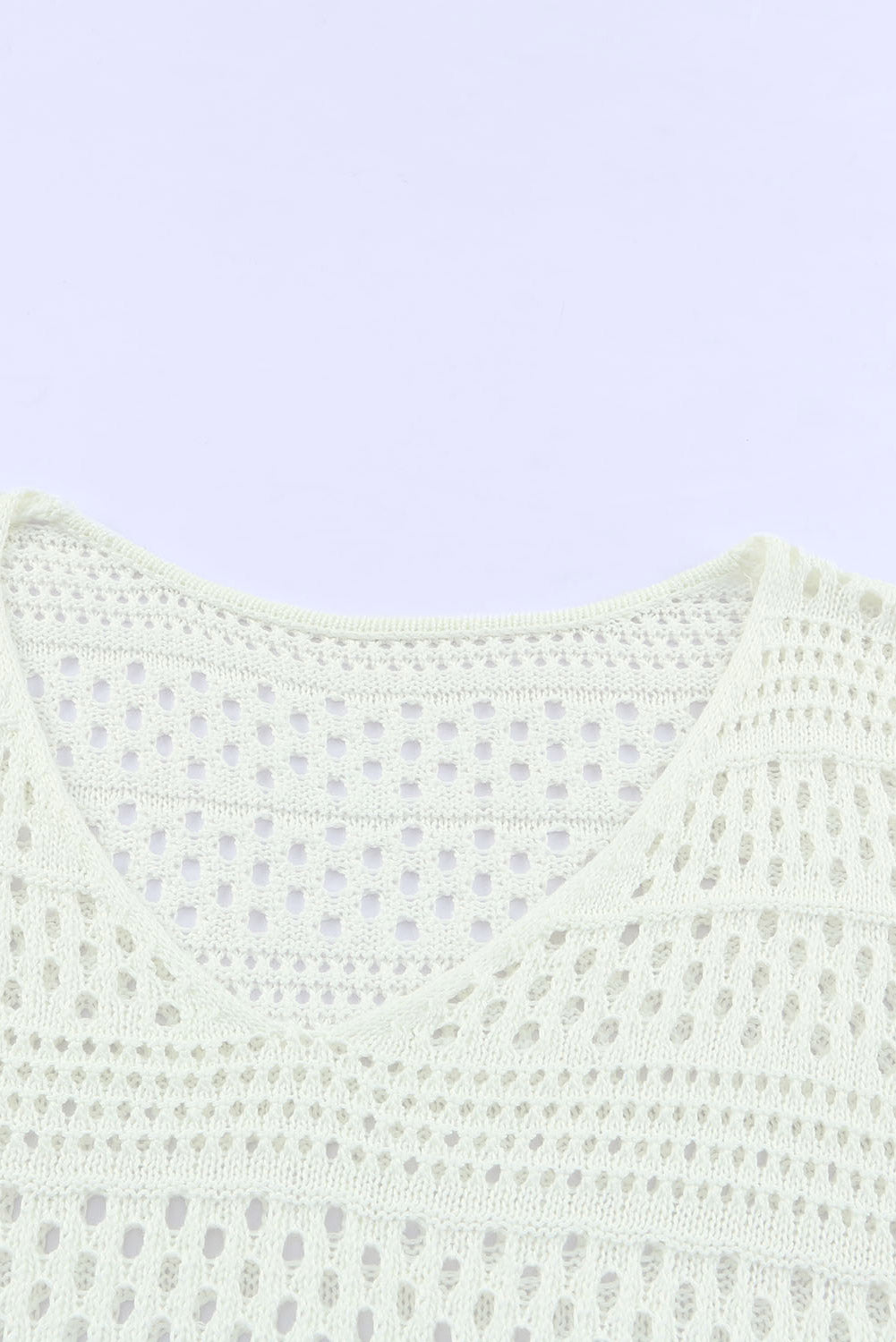 Long Sleeve Loose Knit Crochet Beach Cover-up