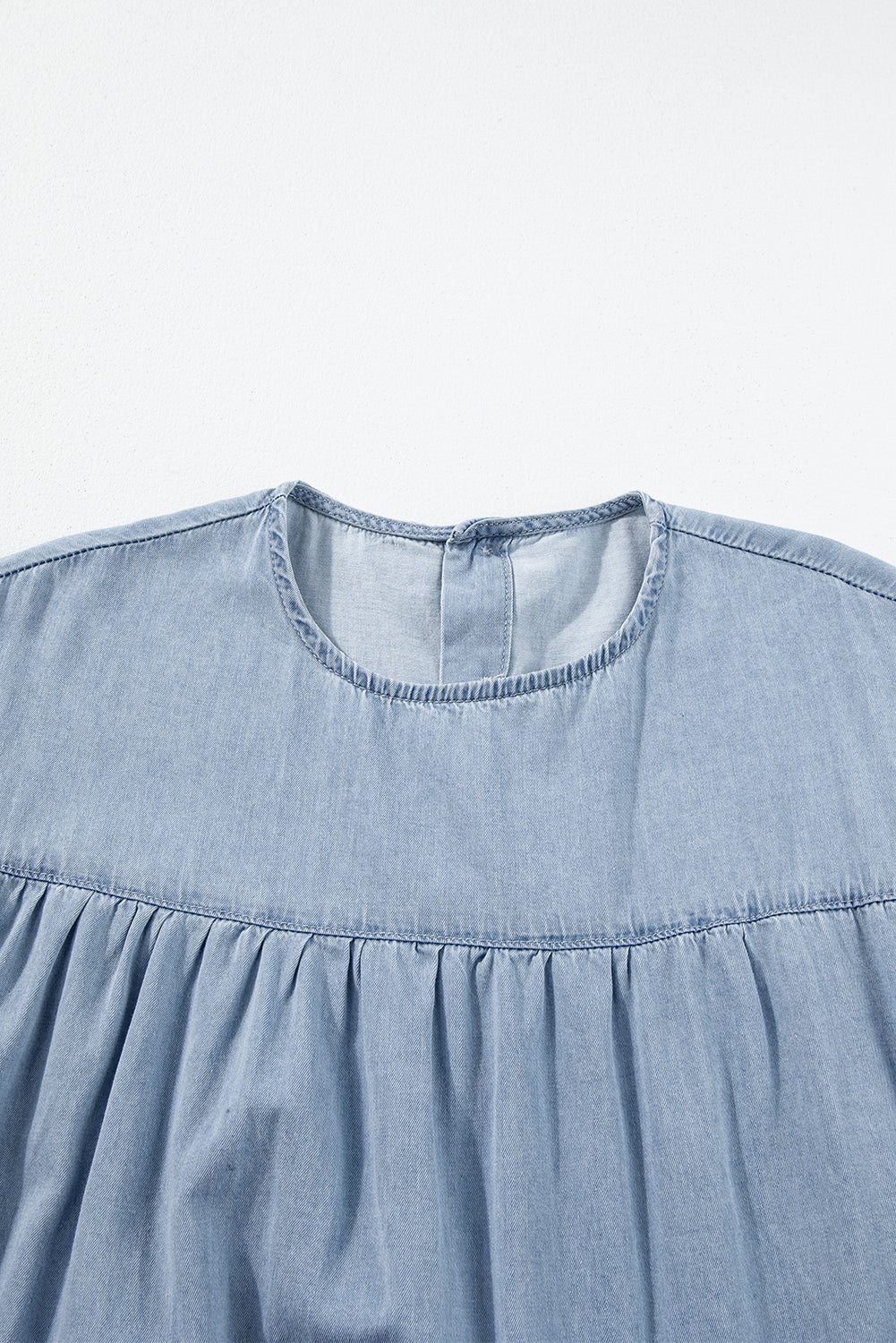 Cap Sleeve Chambray Denim Mini Dress