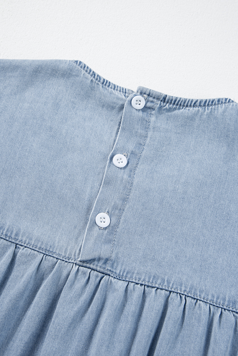 Cap Sleeve Chambray Denim Mini Dress