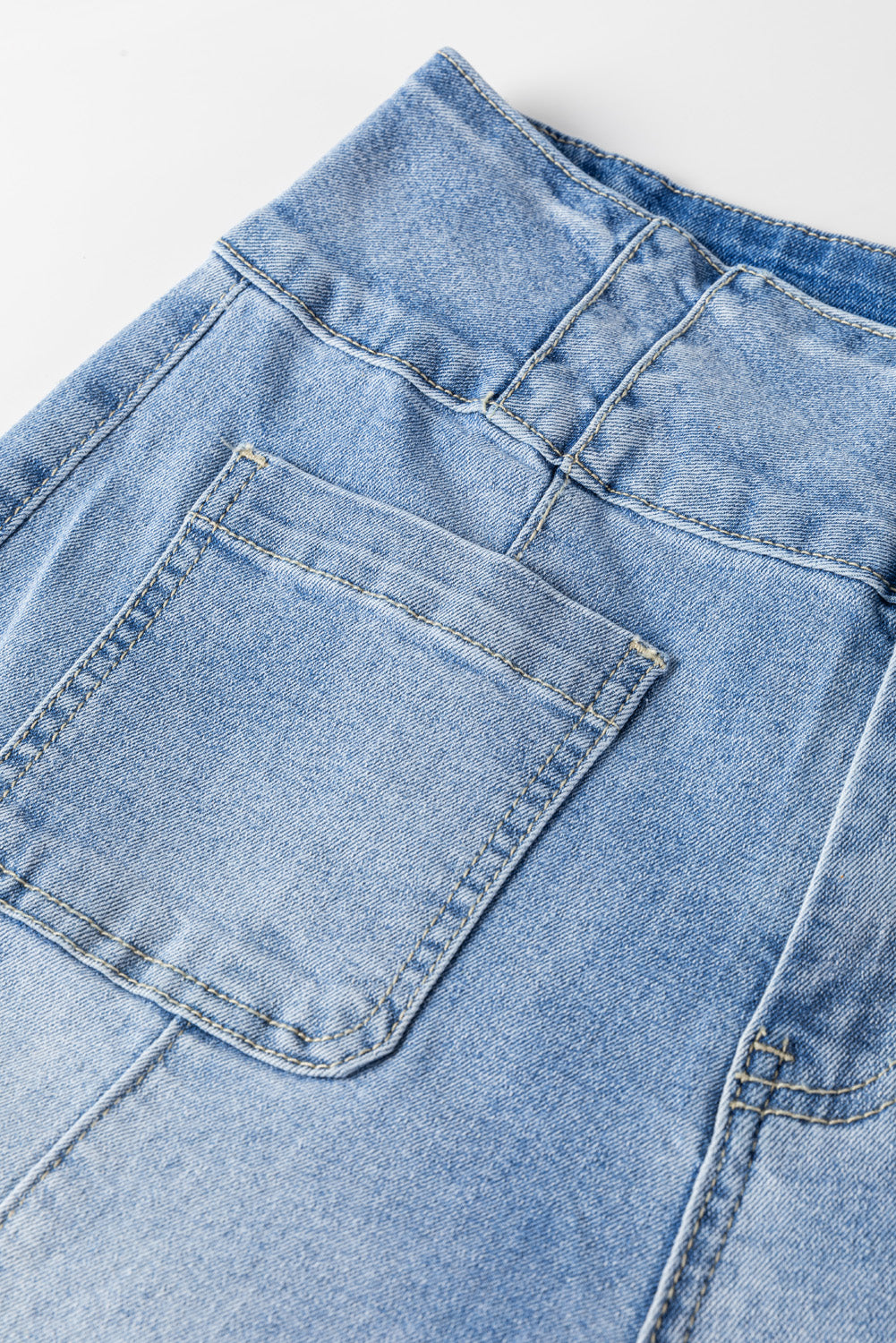 High Rise Factory Faded Boot Cut Denim Blue Jeans