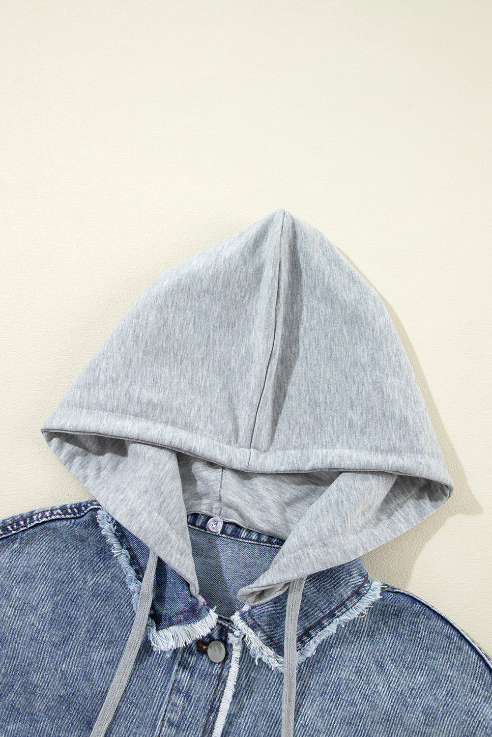 Long Sleeve Denim and Flannel Button-down Jacket