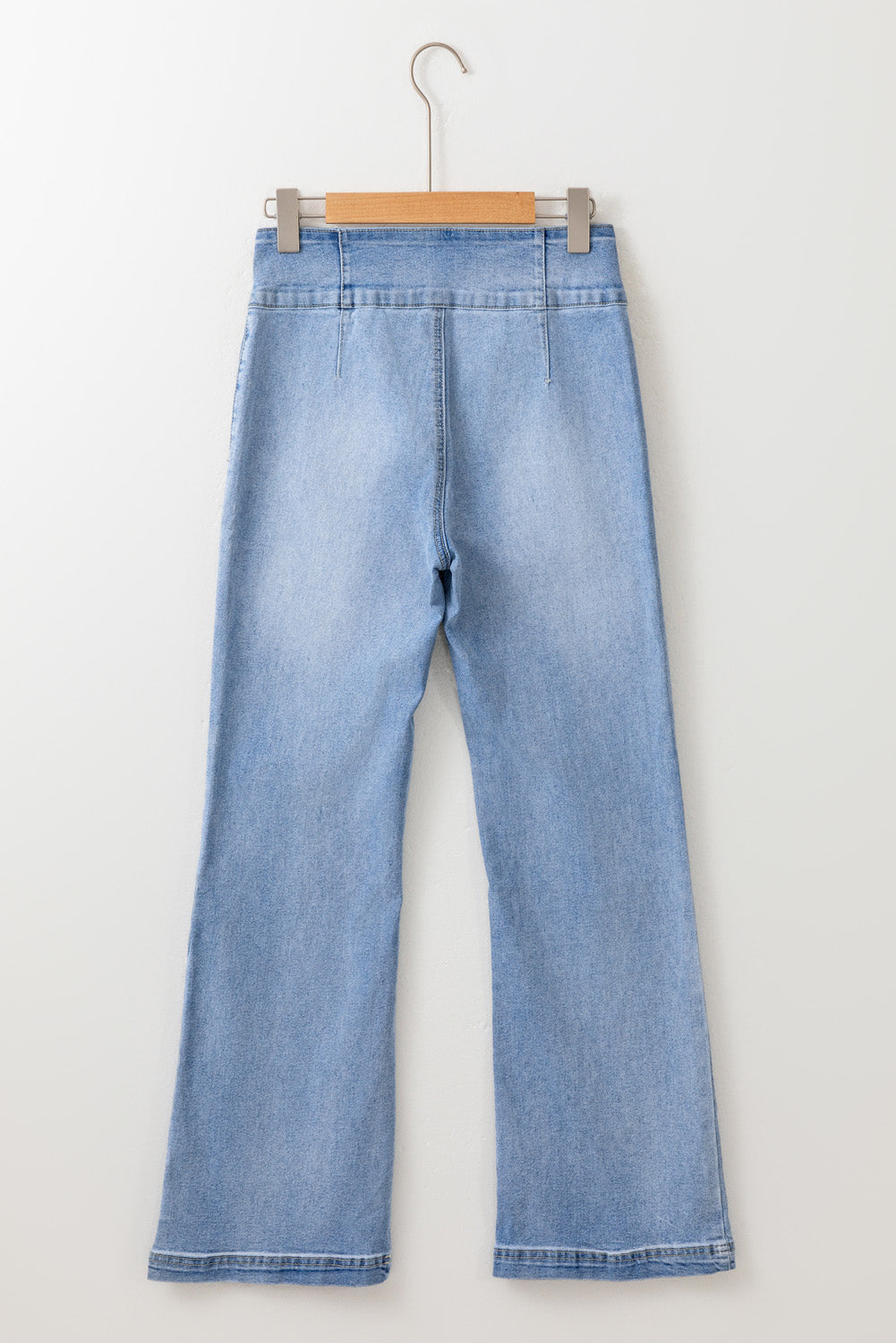 High Rise Factory Faded Boot Cut Denim Blue Jeans