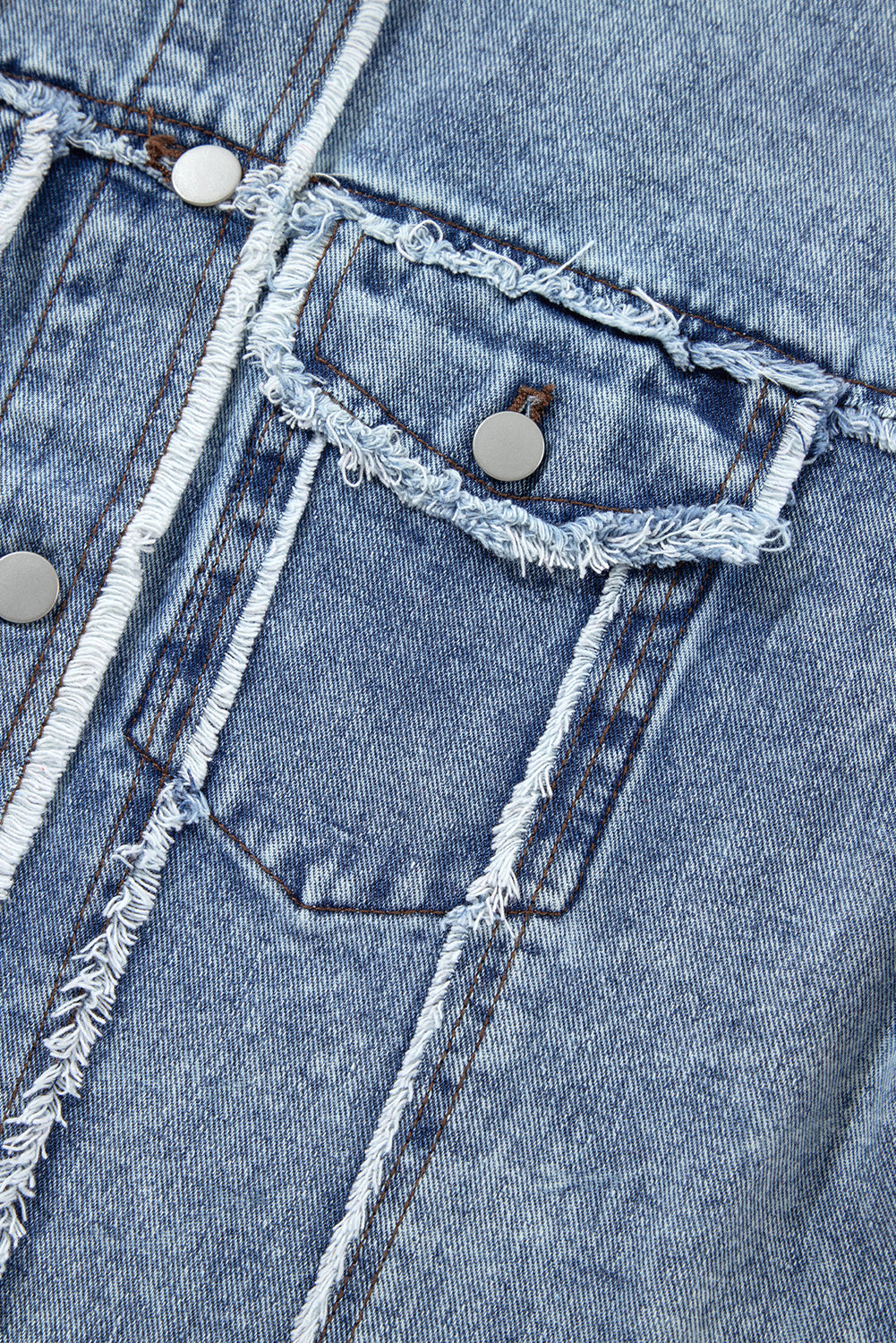 Long Sleeve Denim and Flannel Button-down Jacket