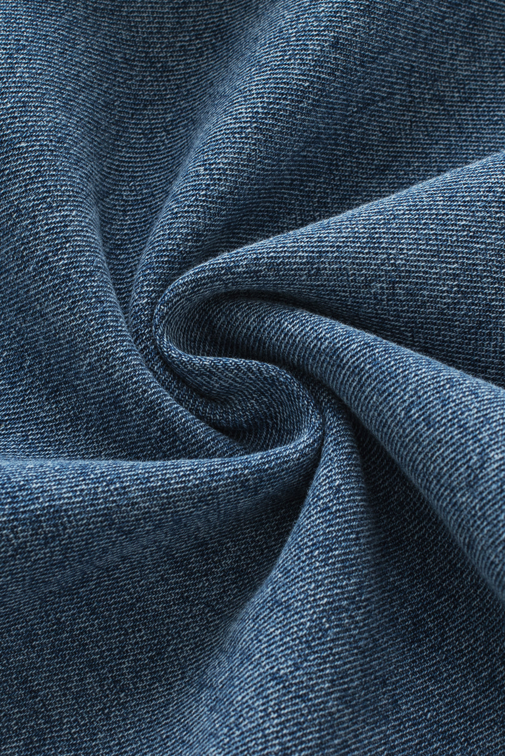 Flutter Sleeve Button-down Denim Jean Shirt