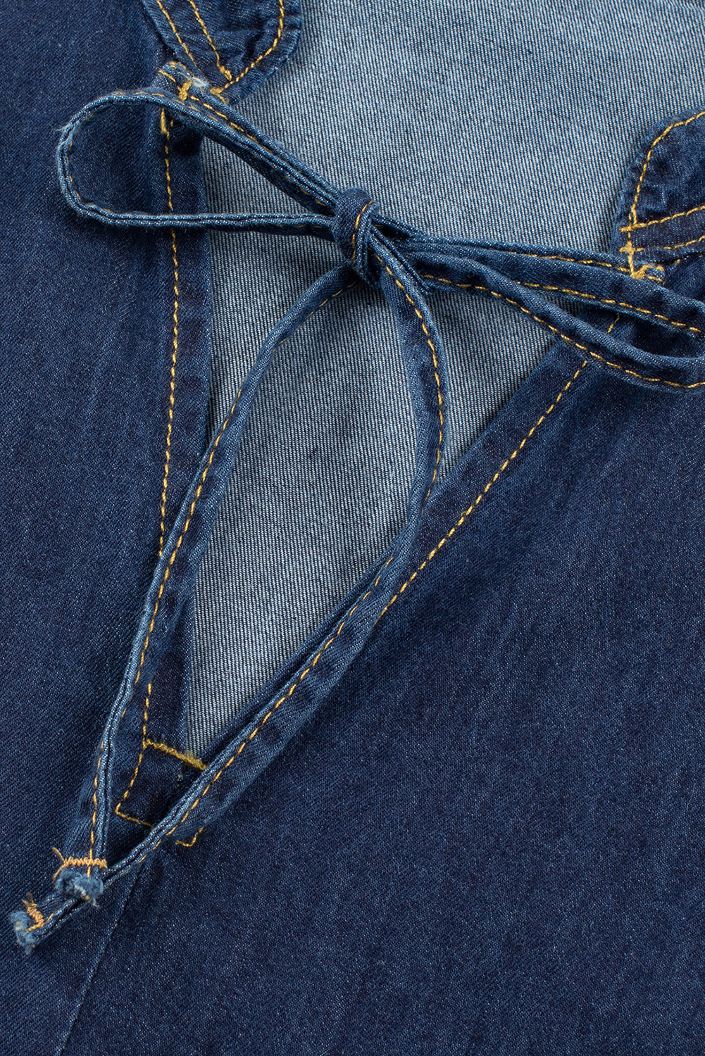 Sleeveless Chambray Cotton Denim Blue Jean Maxi Dress
