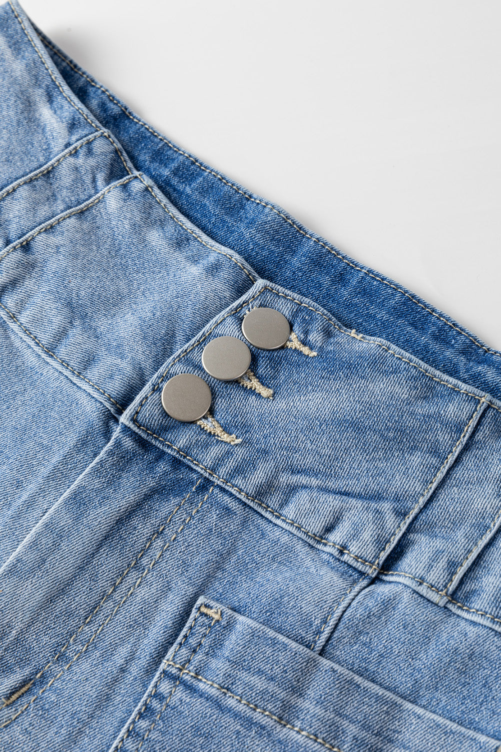 High Rise Factory Faded Boot Cut Denim Blue Jeans