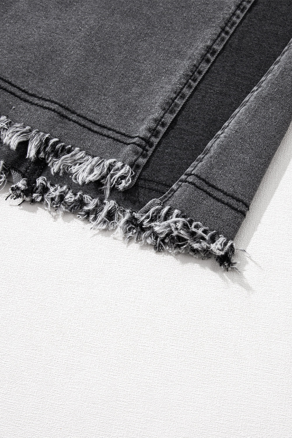 High Rise Black Denim Jean Midi Skirt
