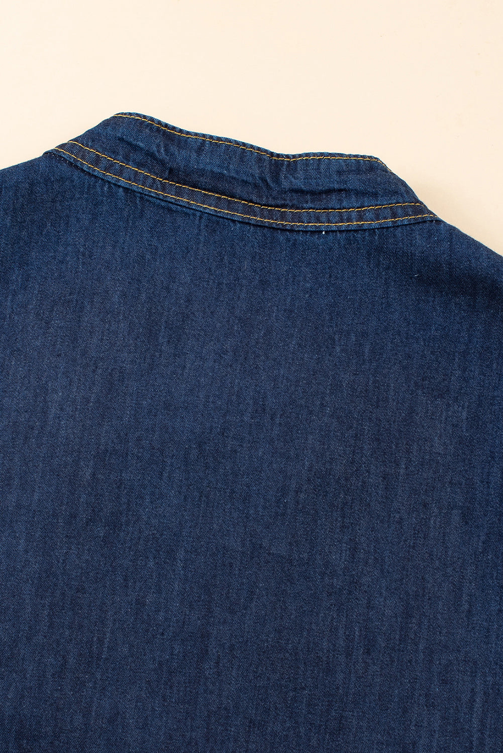 Sleeveless Chambray Cotton Denim Blue Jean Maxi Dress