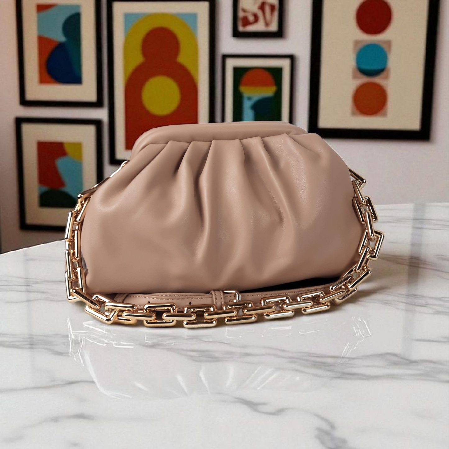 Madison West Beige Evening Crossbody bag