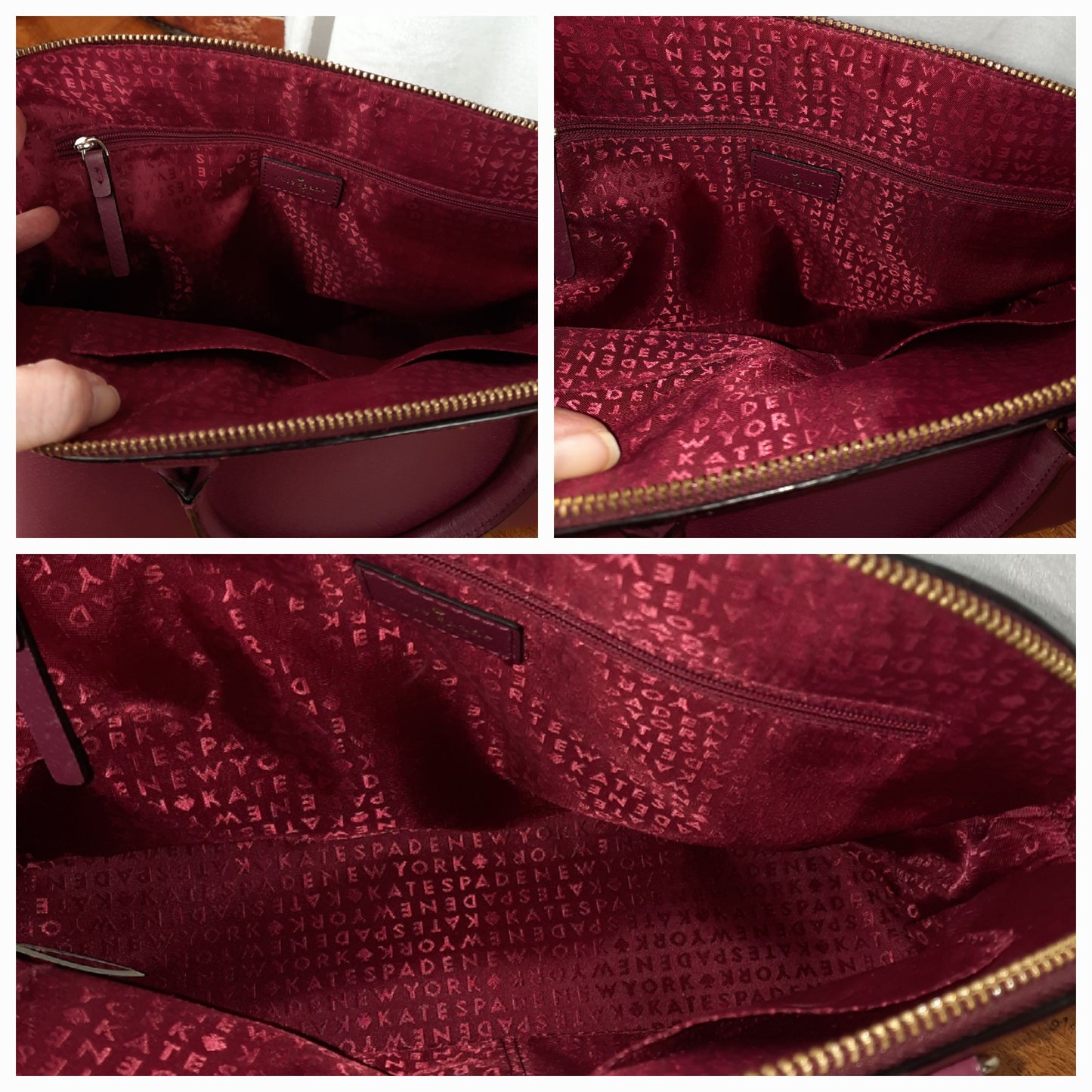 Kate Spade Grove Street Carli Plum Genuine Leather Dome Satchel Bag