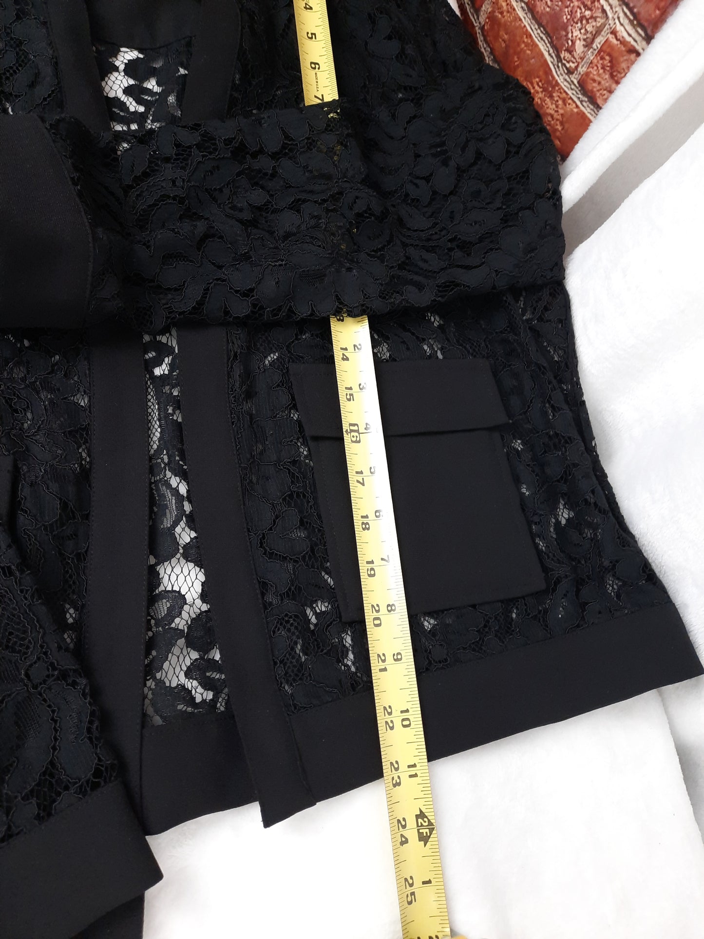 Alfani Allover Lace Shrug Open Front Jacket Size L