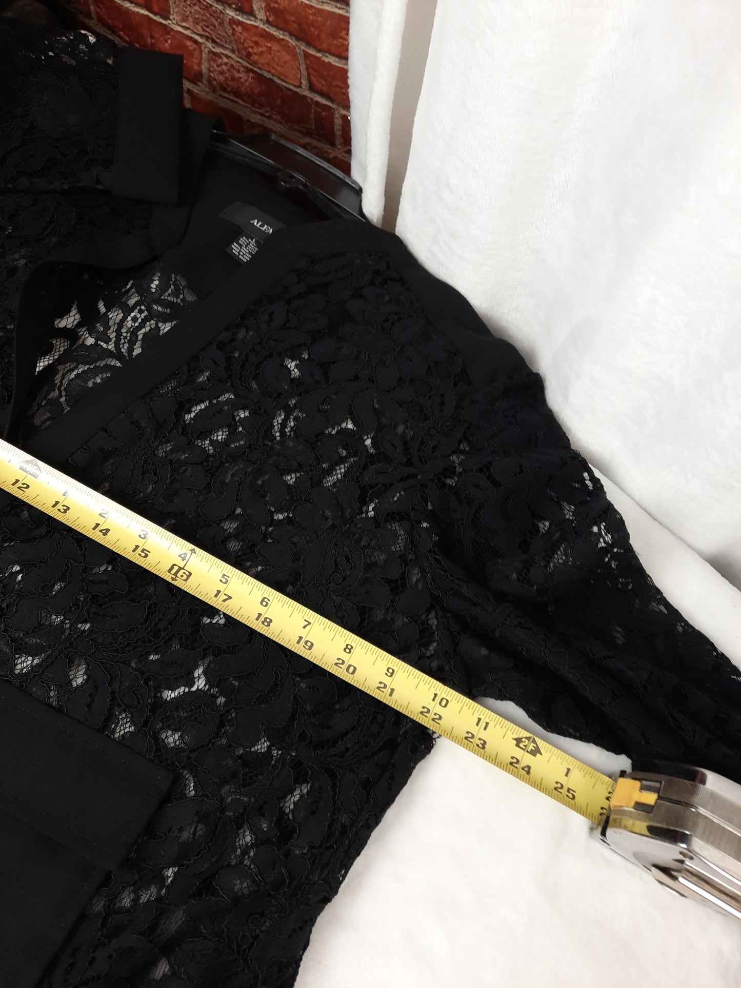 Alfani Allover Lace Shrug Open Front Jacket Size L