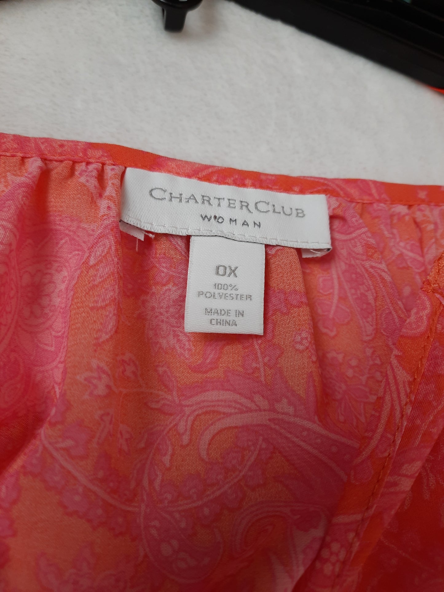 Charter Club Orange And Pink Paisley Print Top