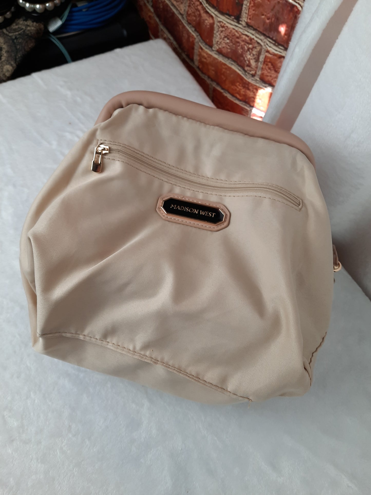 Madison West Beige Evening Crossbody bag