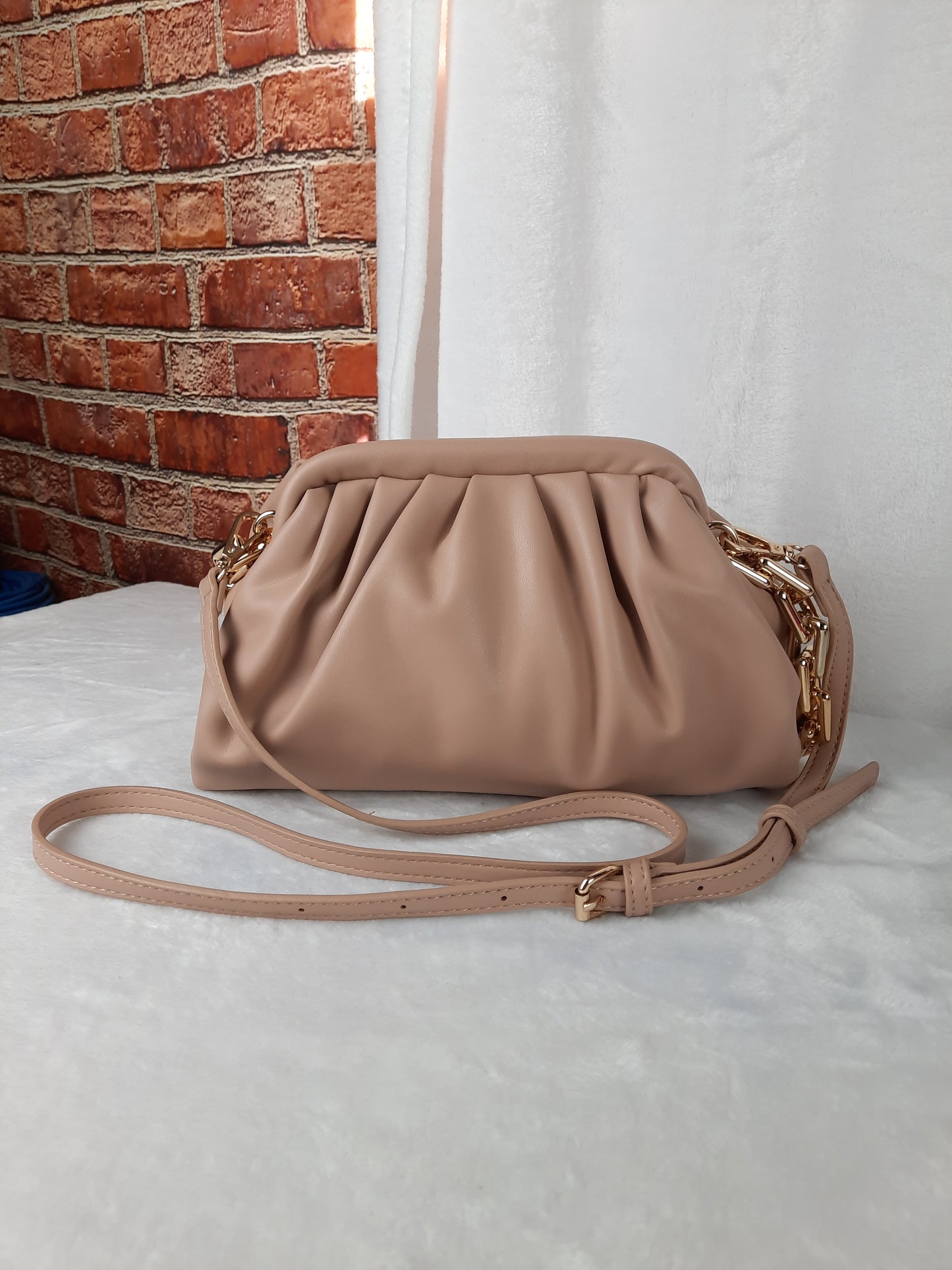 Madison West Beige Evening Crossbody bag