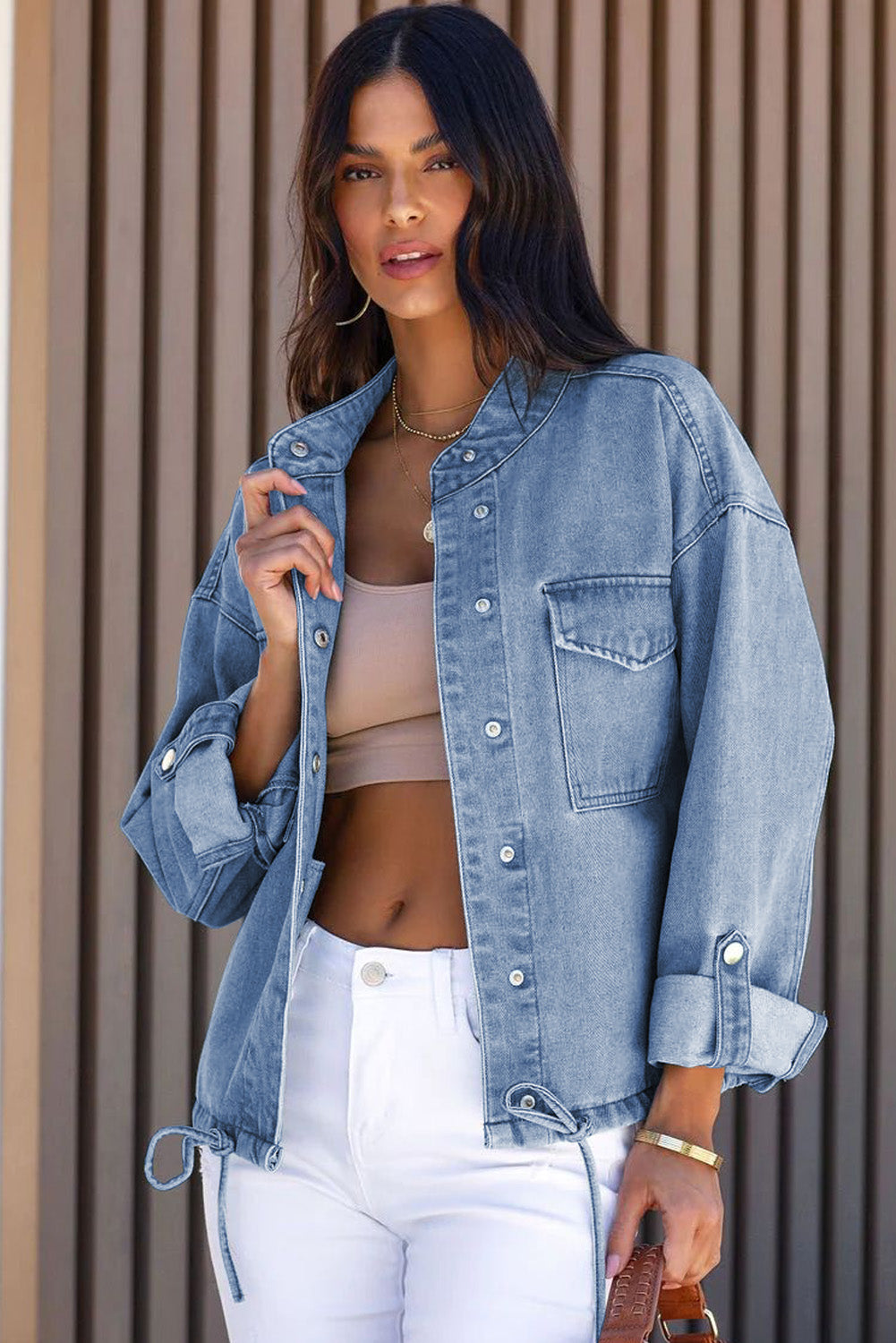 Long Sleeve Button-down Denim Jean Jacket