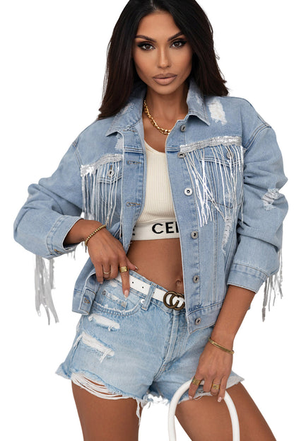 Long Sleeve Button-down Denim Jean Jacket