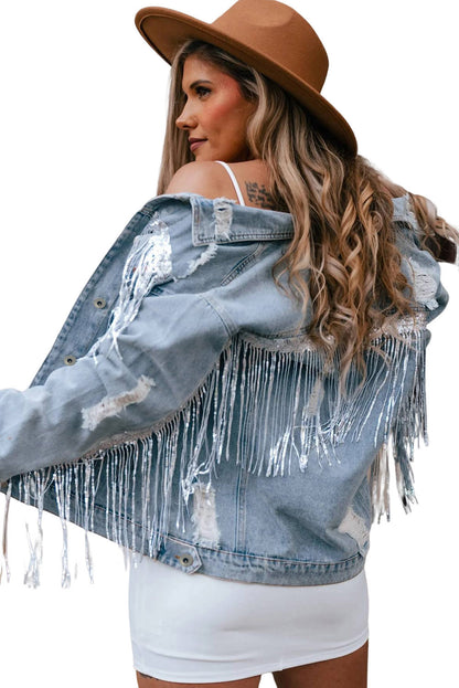 Long Sleeve Button-down Denim Jean Jacket