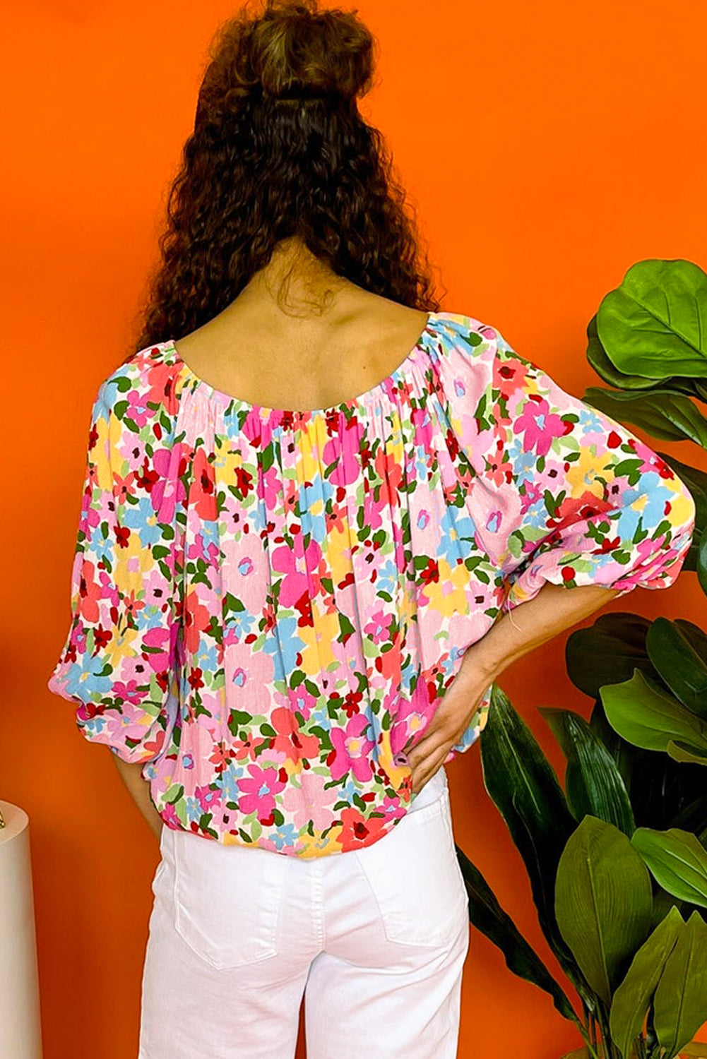 Short Sleeve Floral Print Top